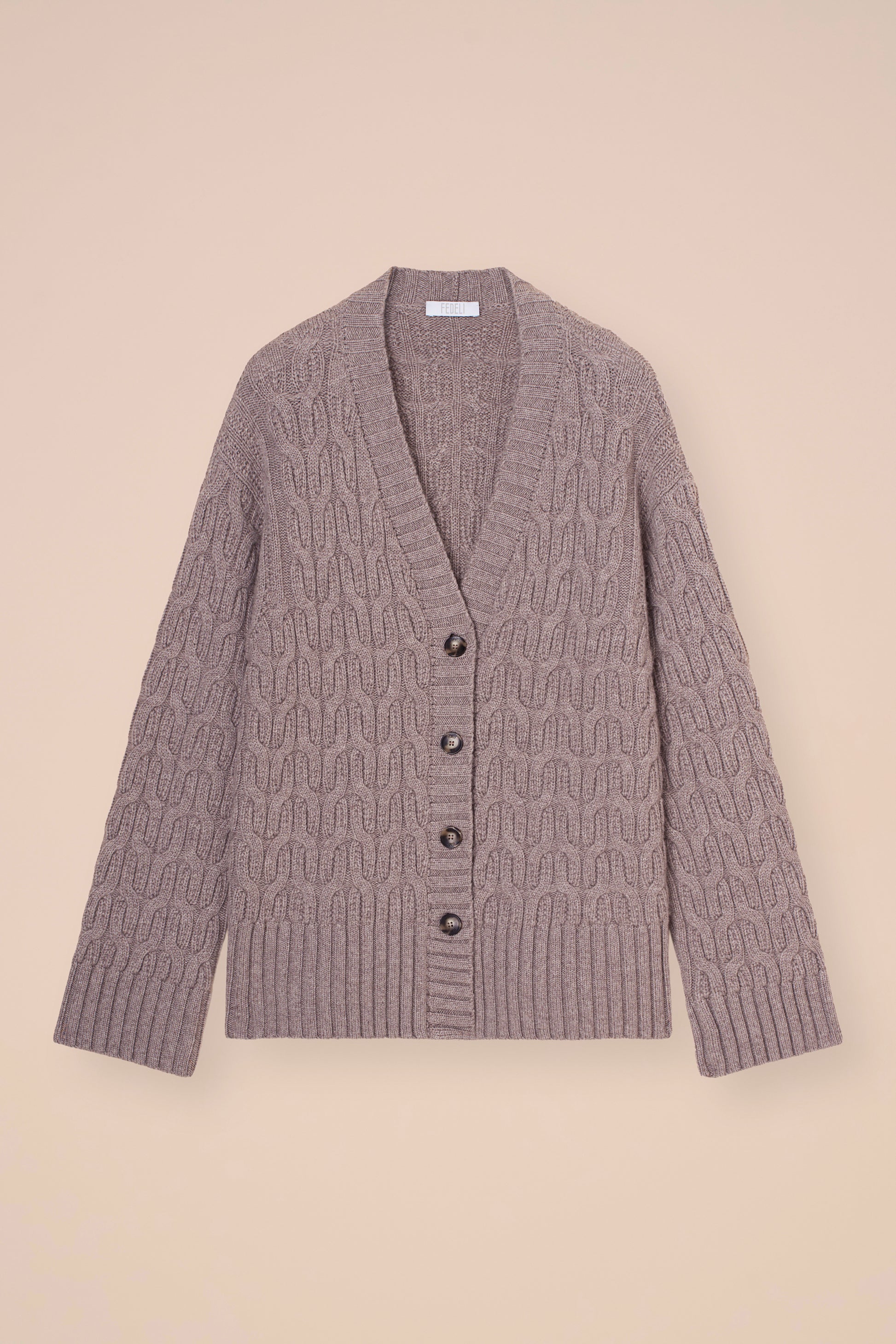Maddi cardigan in cashmere a trecce - ROPEMELANGE