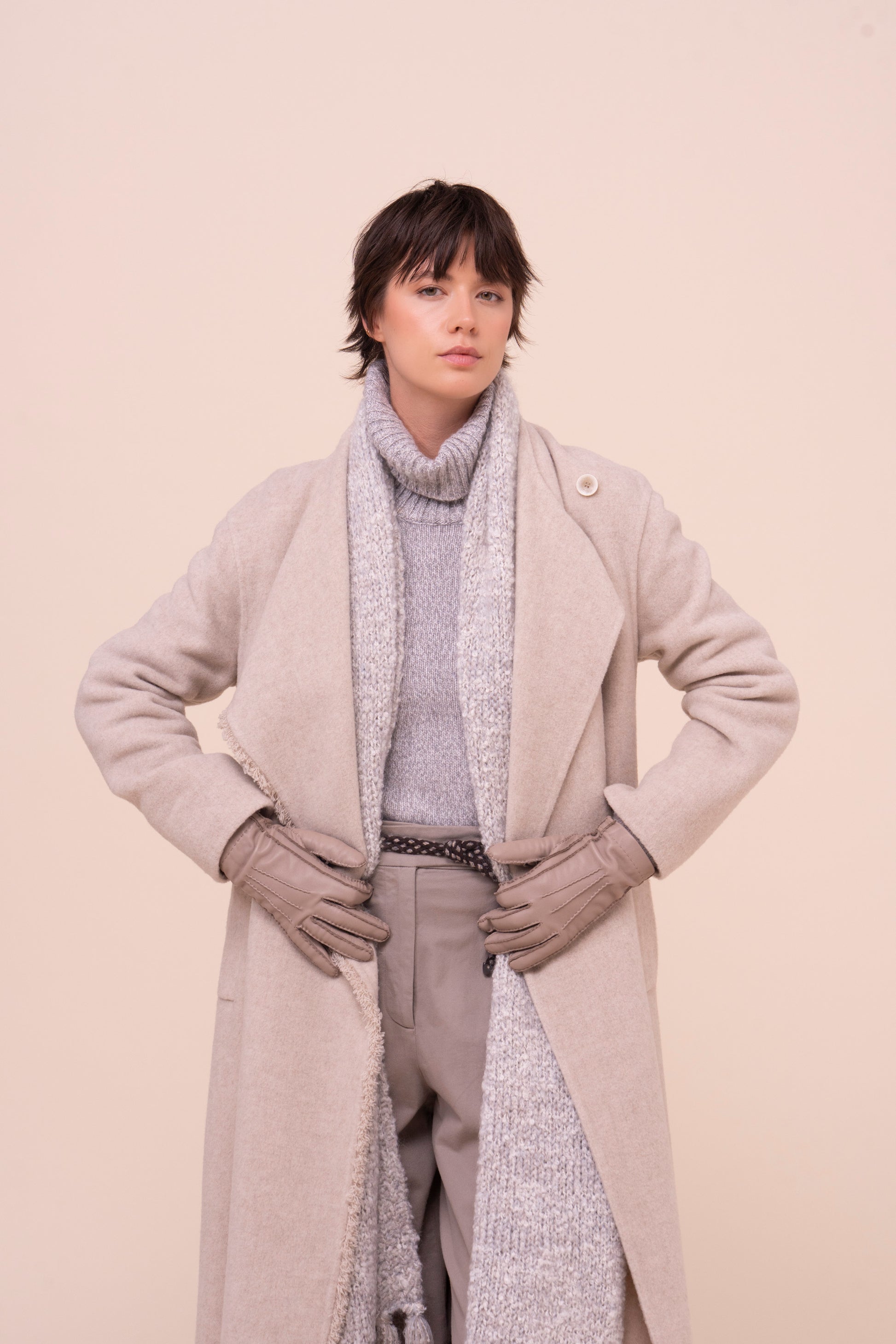 Guanti in nappa e cashmere - ROPEMELANGE