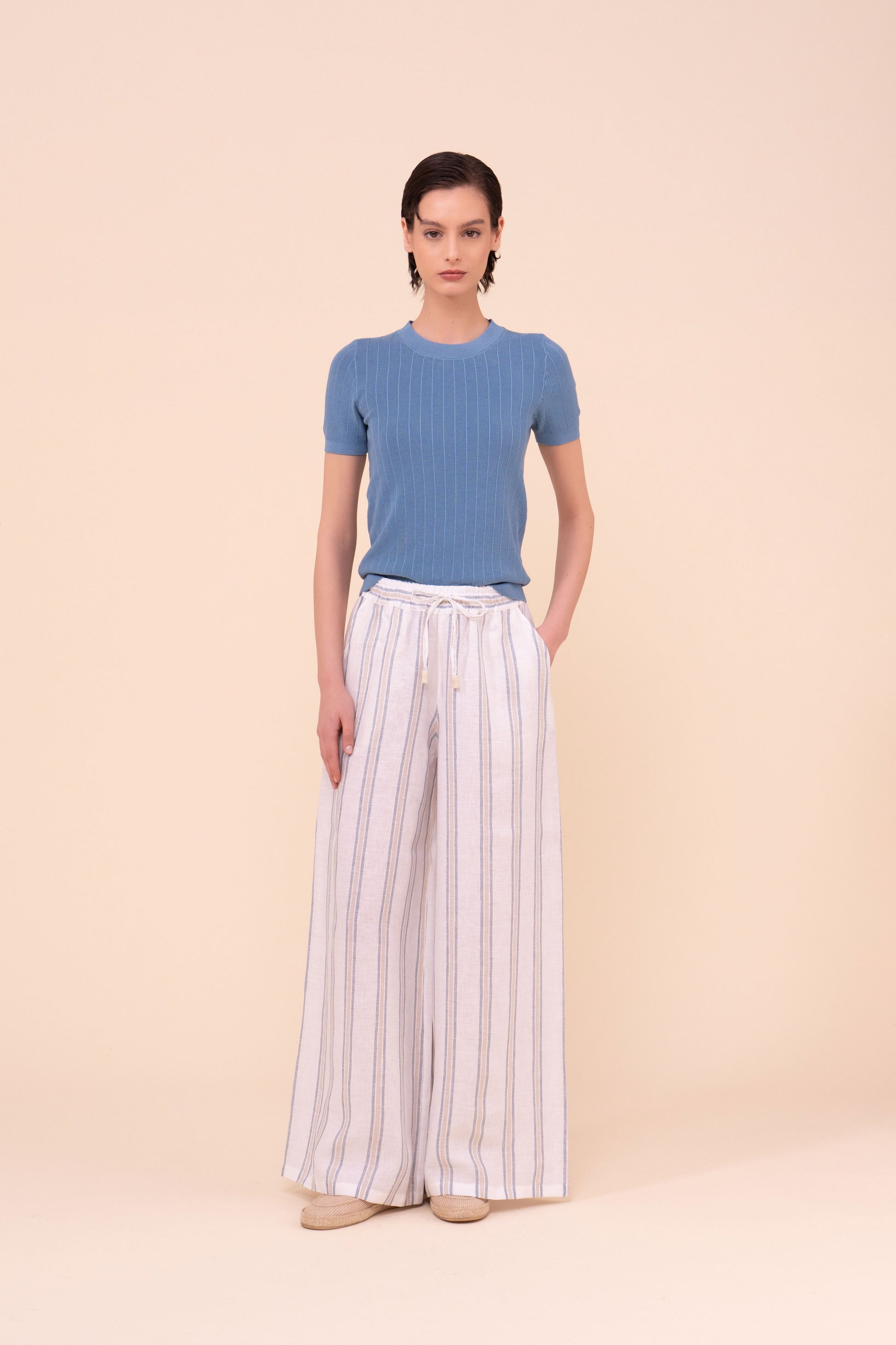 Tate T-shirt in maglia di cotone - LINEN
