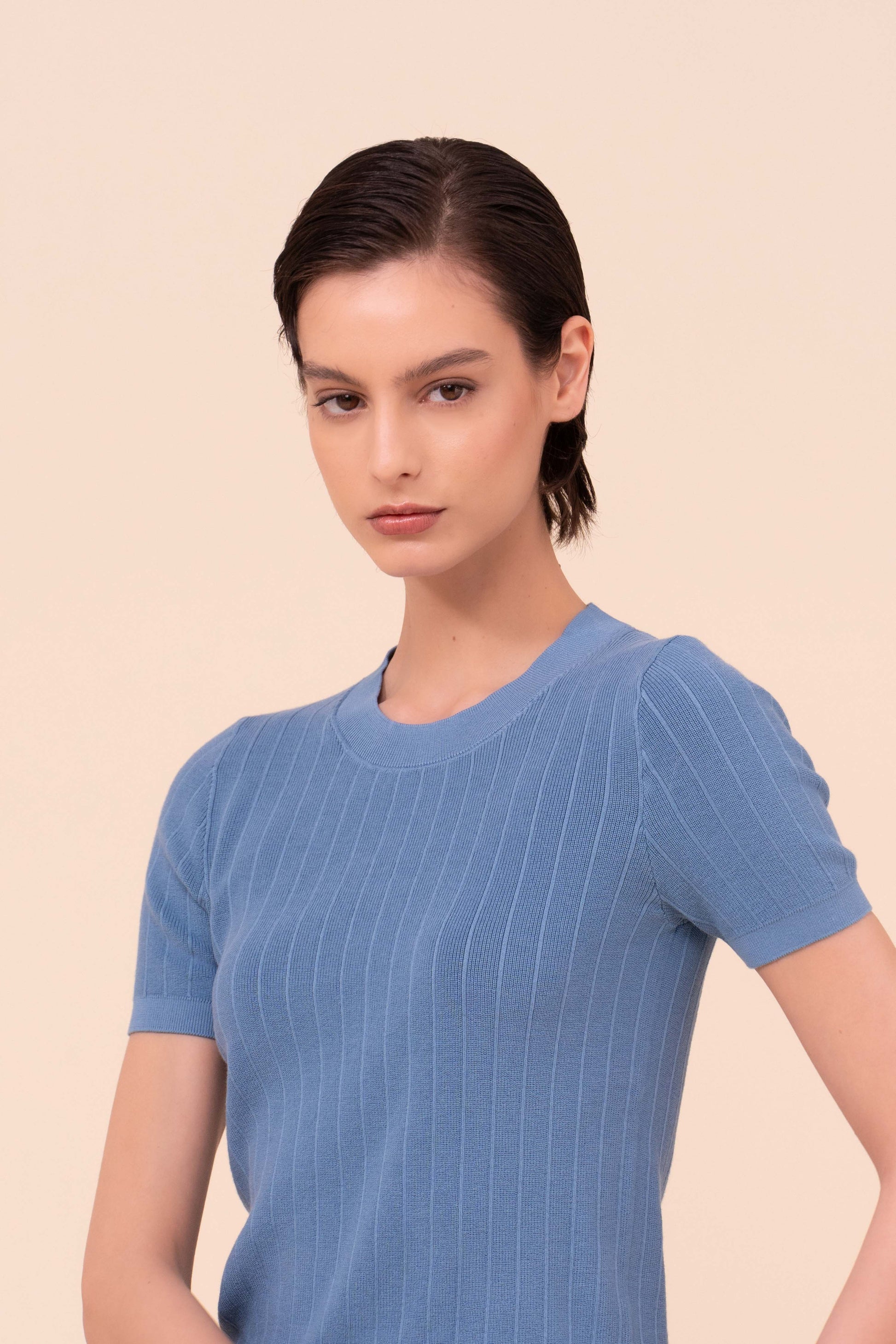 Tate T-shirt in maglia di cotone - LINEN