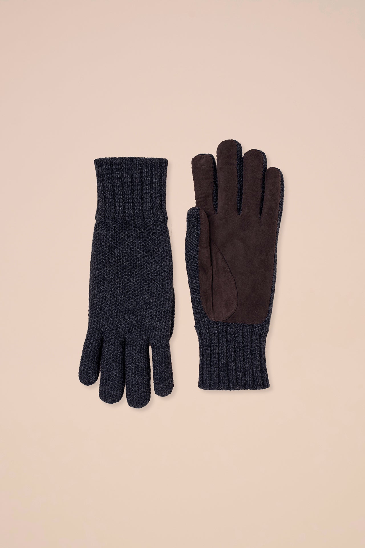 Aspen Cashmere and Suede Gloves - ANTHRACITEMELANGE