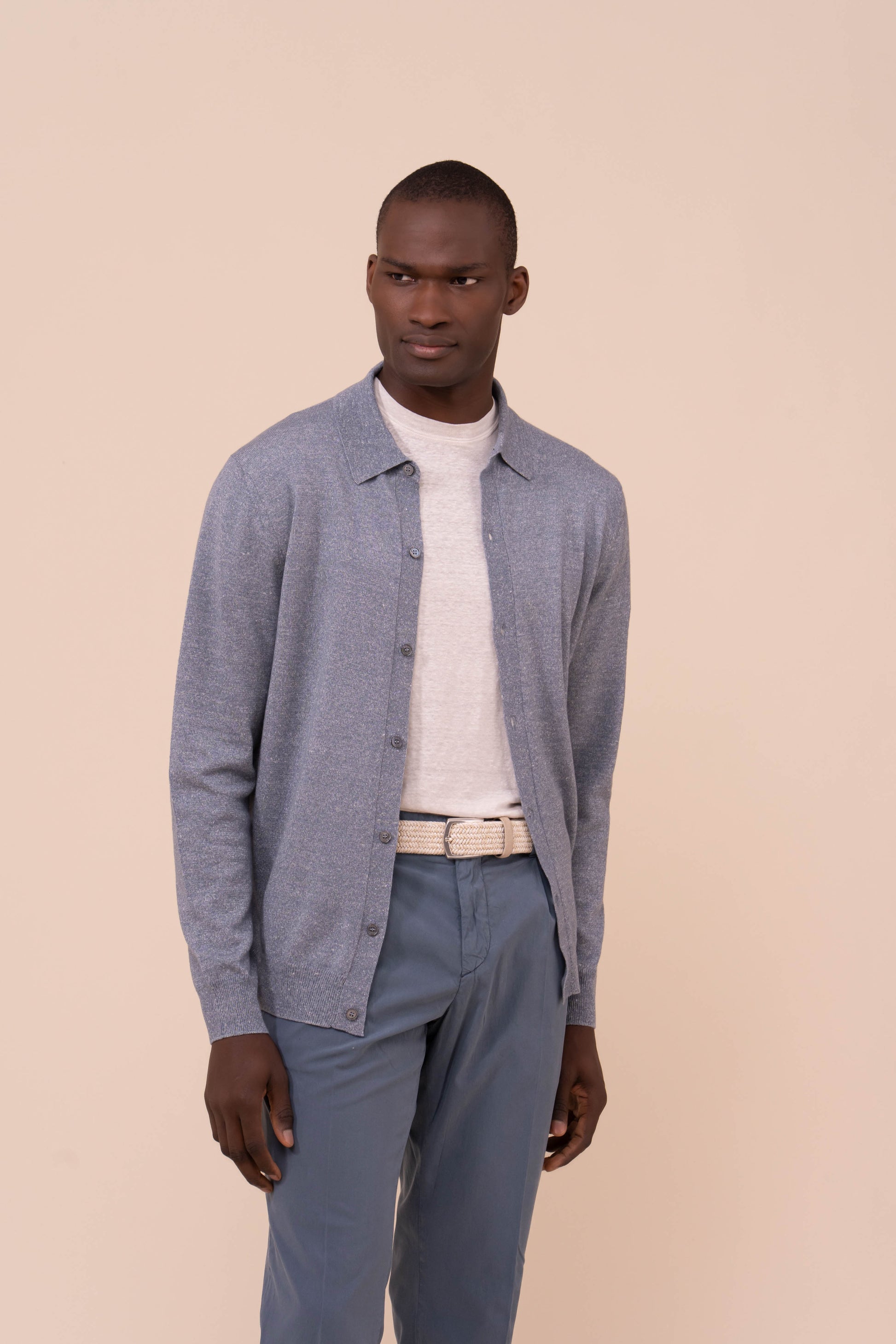Look _ Cashmere and Linen Knit Shirt -