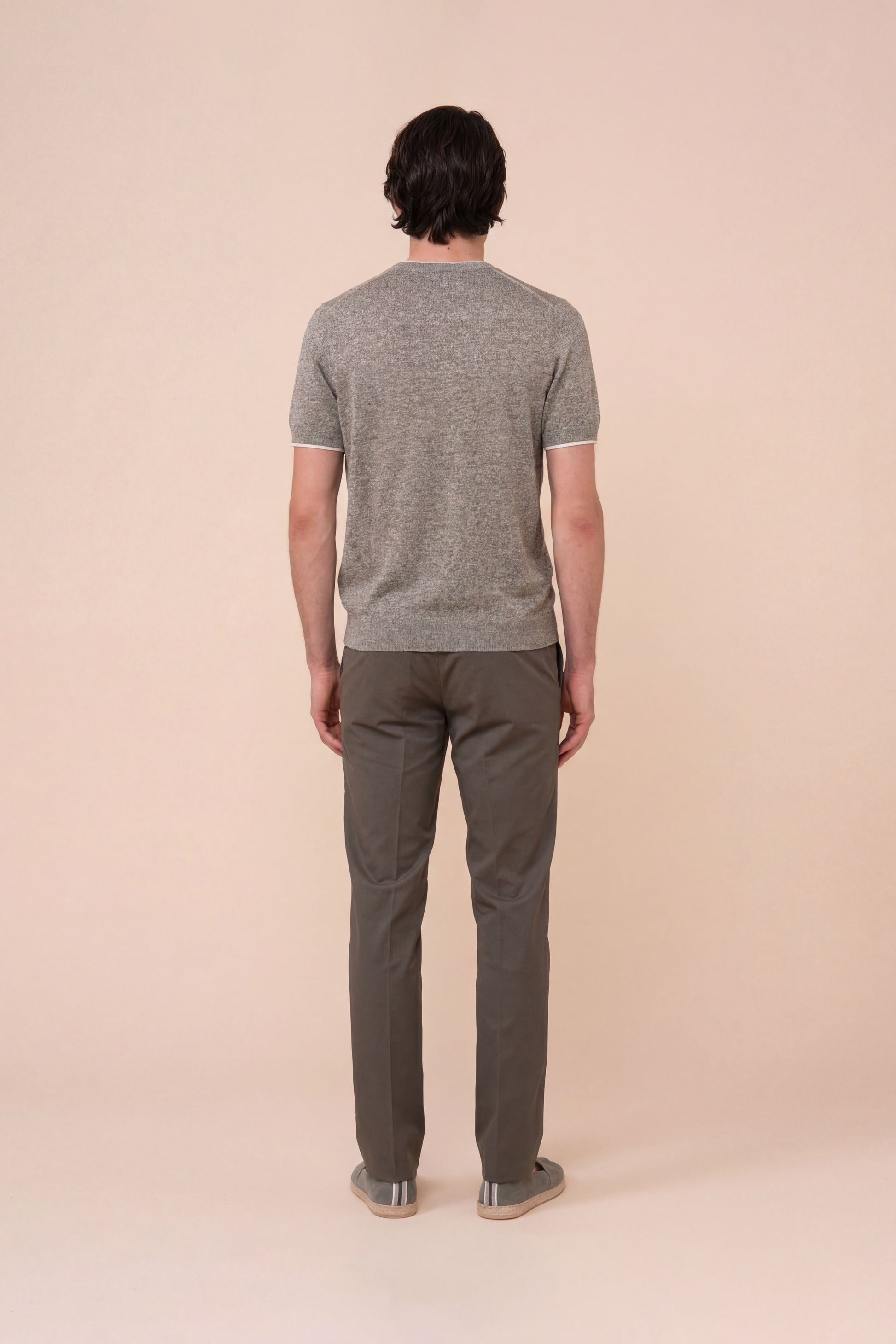 Argentina Irlanda Cotton and Linen Mélange Crewneck - OLIVEGREENMELANGE