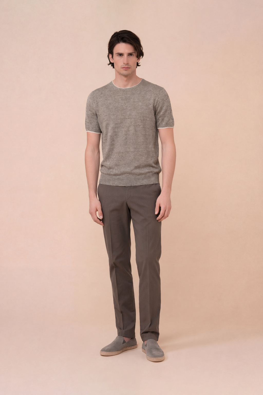 Argentina Irlanda Cotton and Linen Mélange Crewneck - OLIVEGREENMELANGE