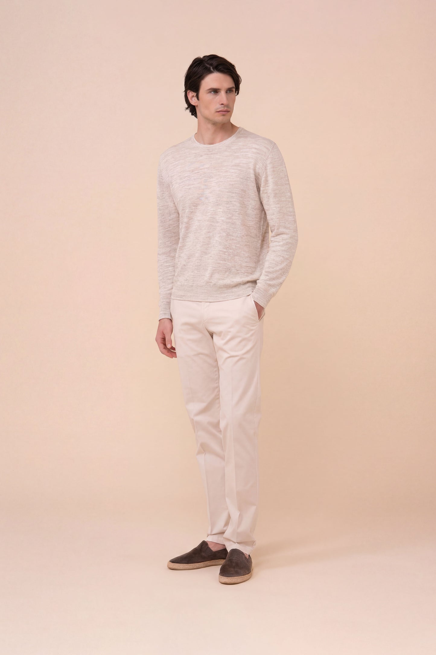 Argentina Bretone Linen and Silk Crewneck - ICE