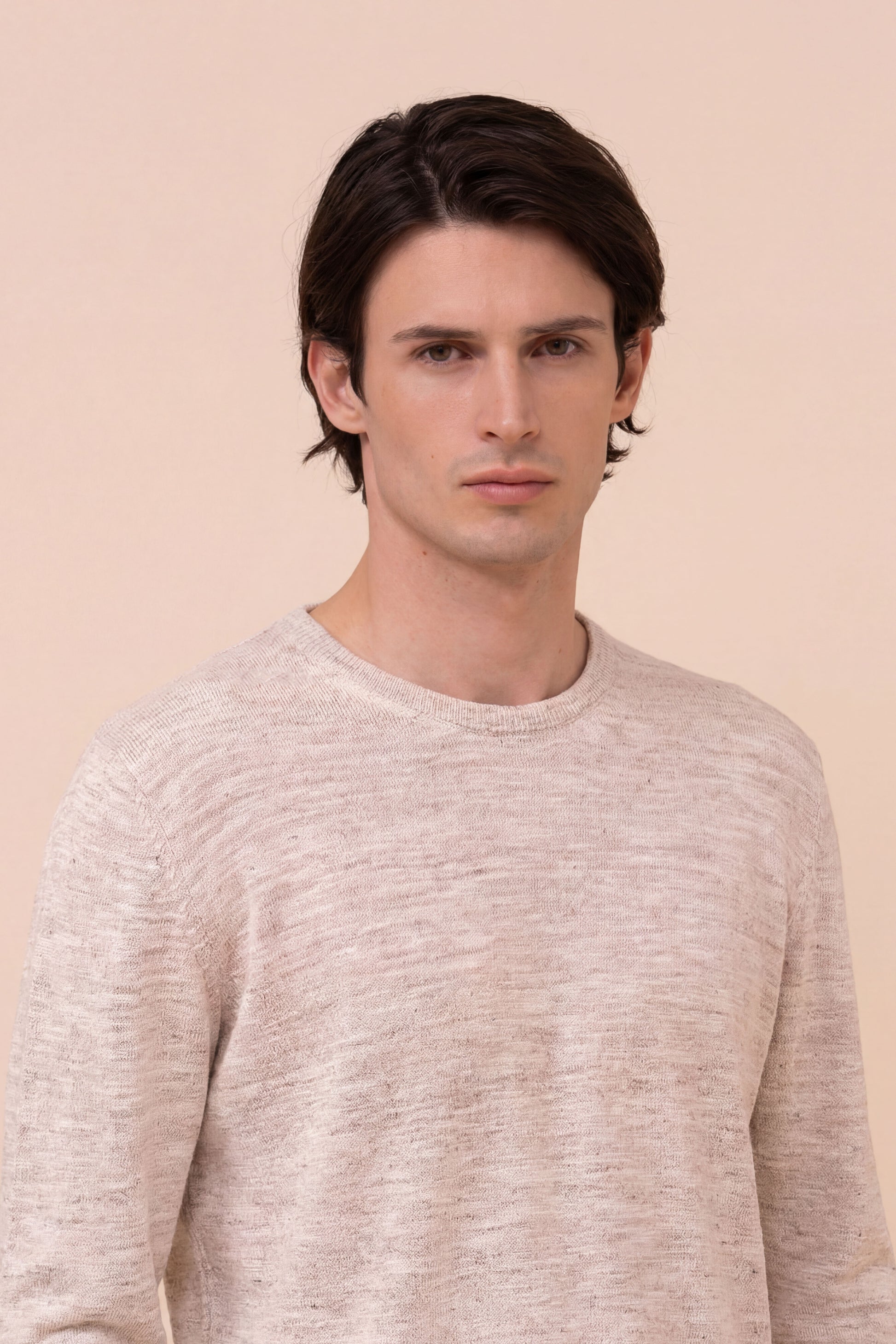 Argentina Bretone Linen and Silk Crewneck - ICE
