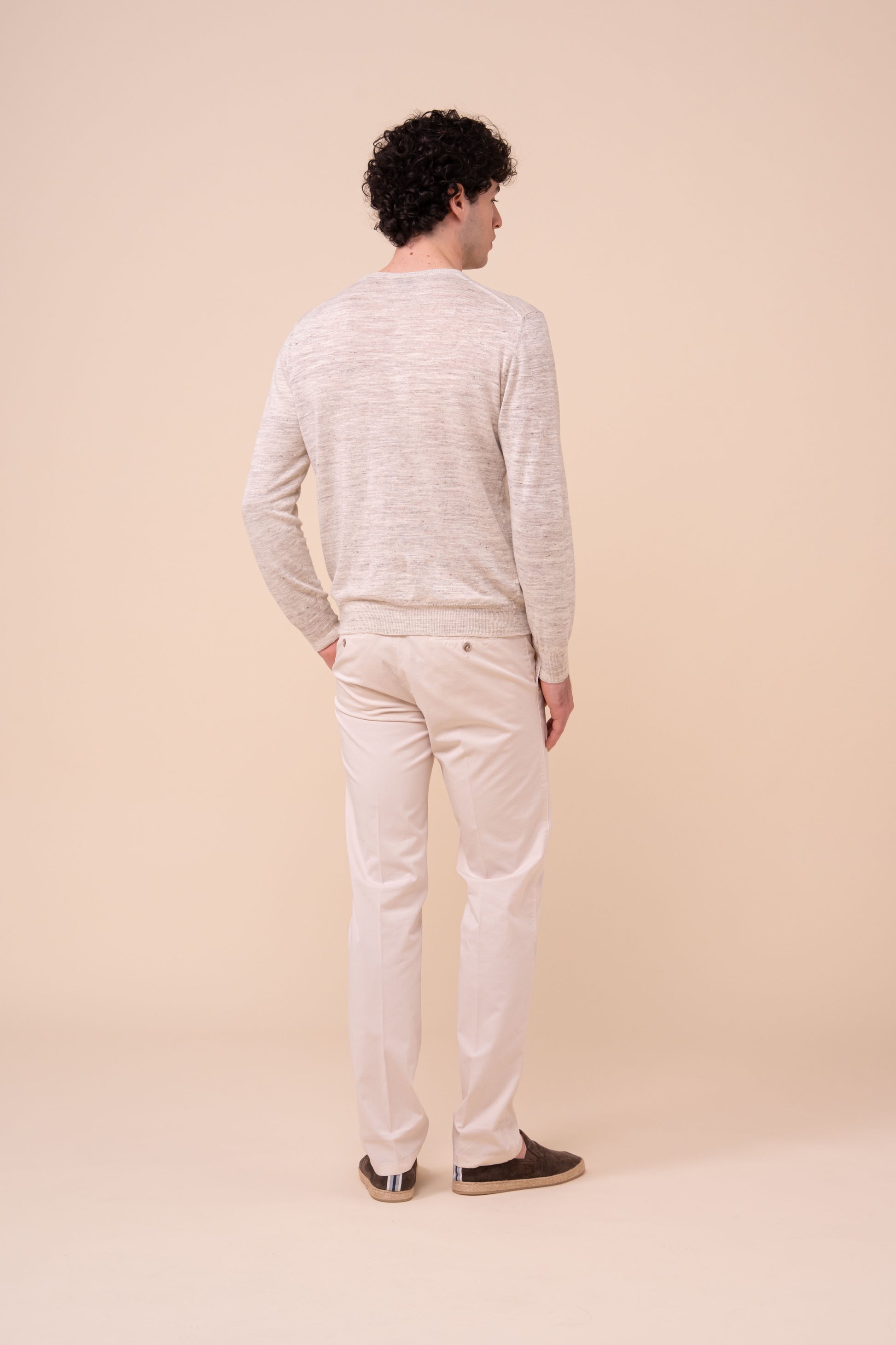 Argentina Bretone Linen and Silk Crewneck - ICE