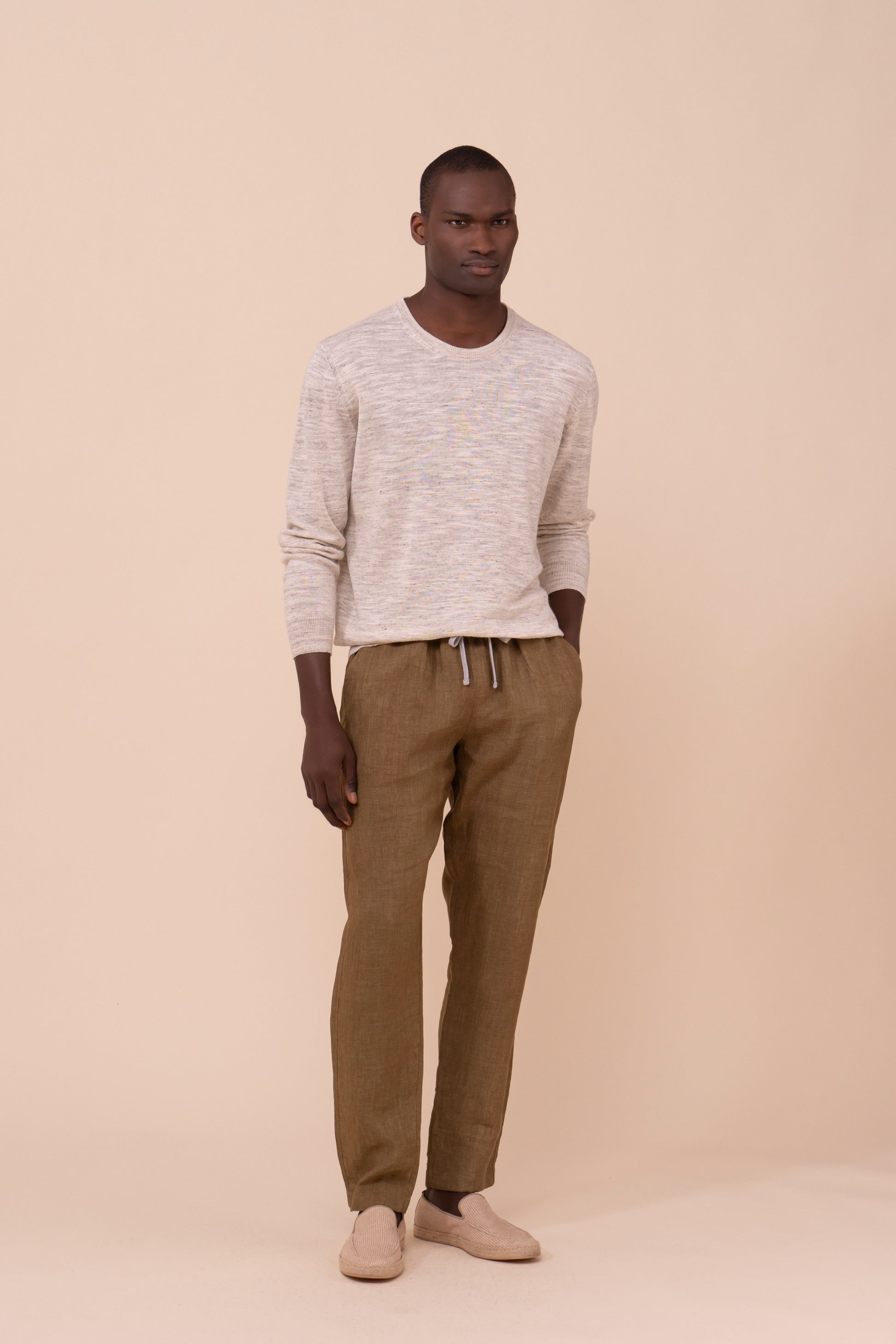 Argentina Bretone Linen and Silk Crewneck - ICE