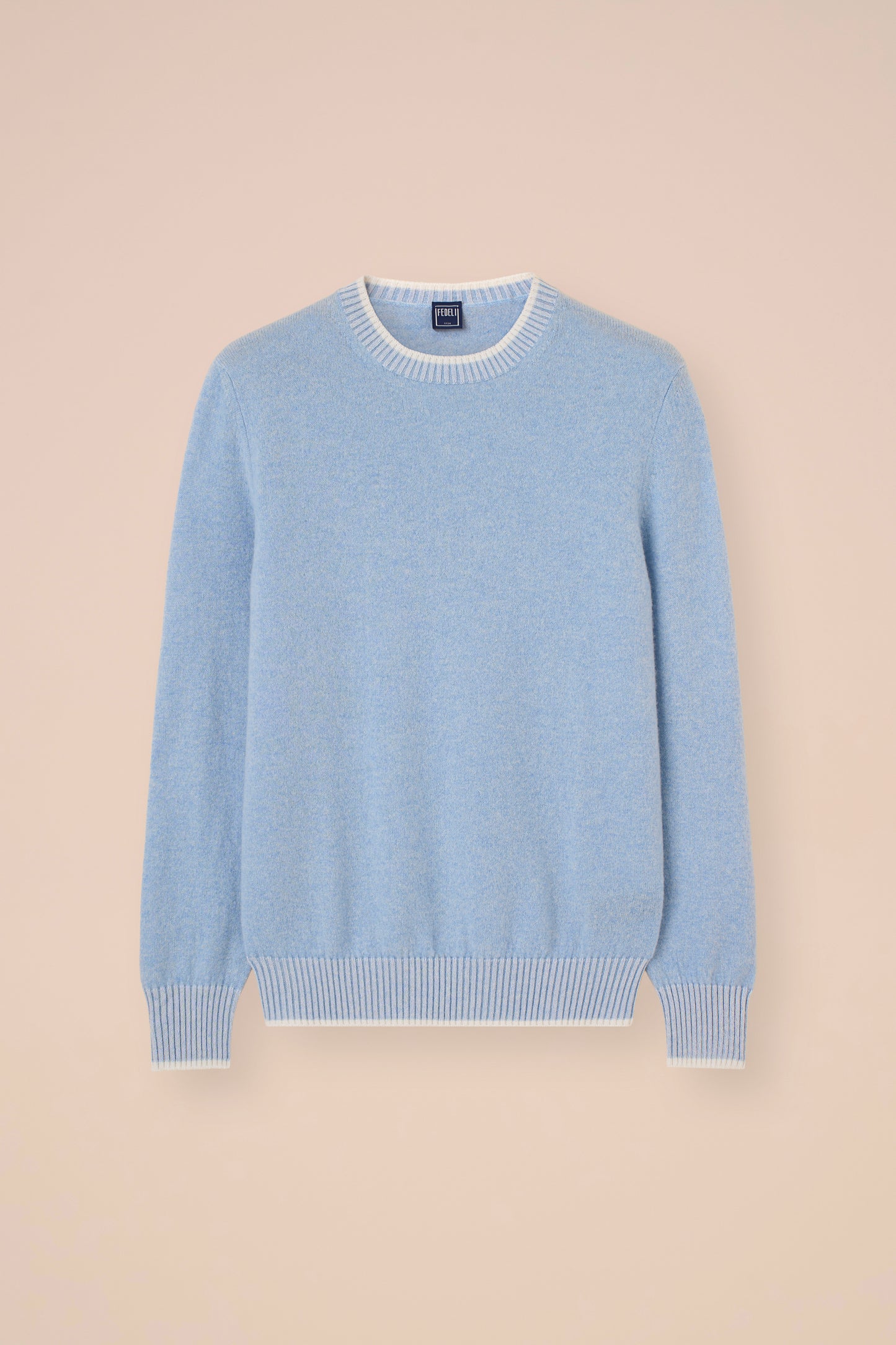 Argentina Van maglia girocollo in cashmere spring - Bicolore - CREAM