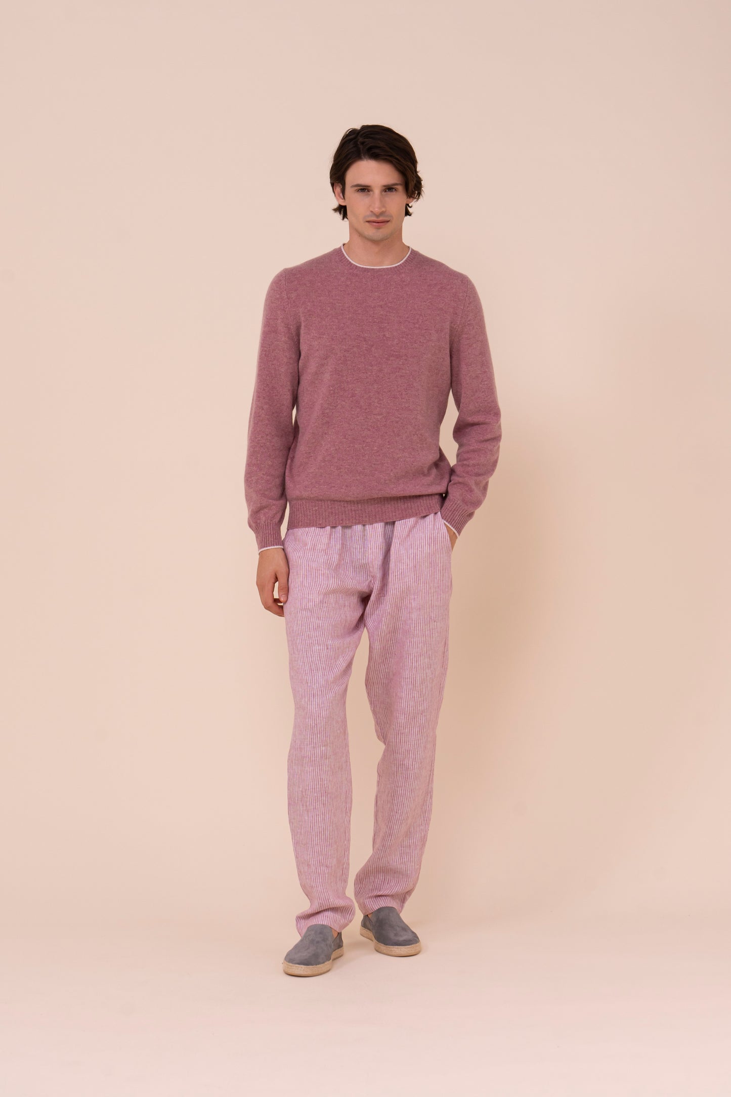 Argentina Persia Cashmere Spring Crewneck - Bicolor - RASPBERRYMELANGE
