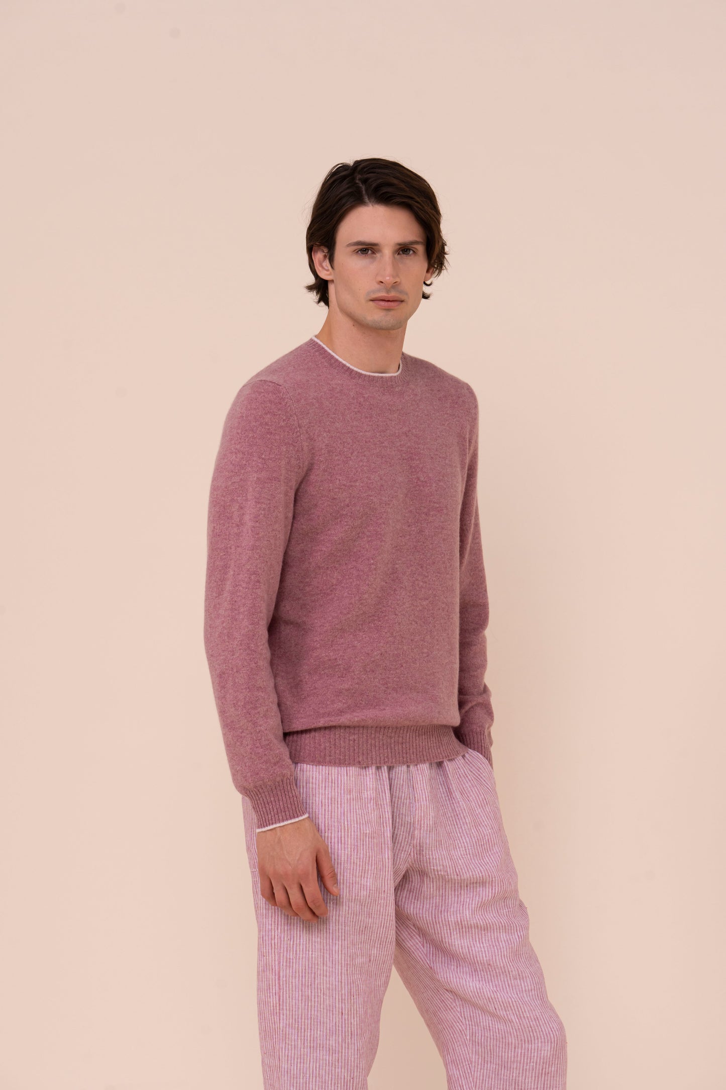 Argentina Persia Cashmere Spring Crewneck - Bicolor - RASPBERRYMELANGE