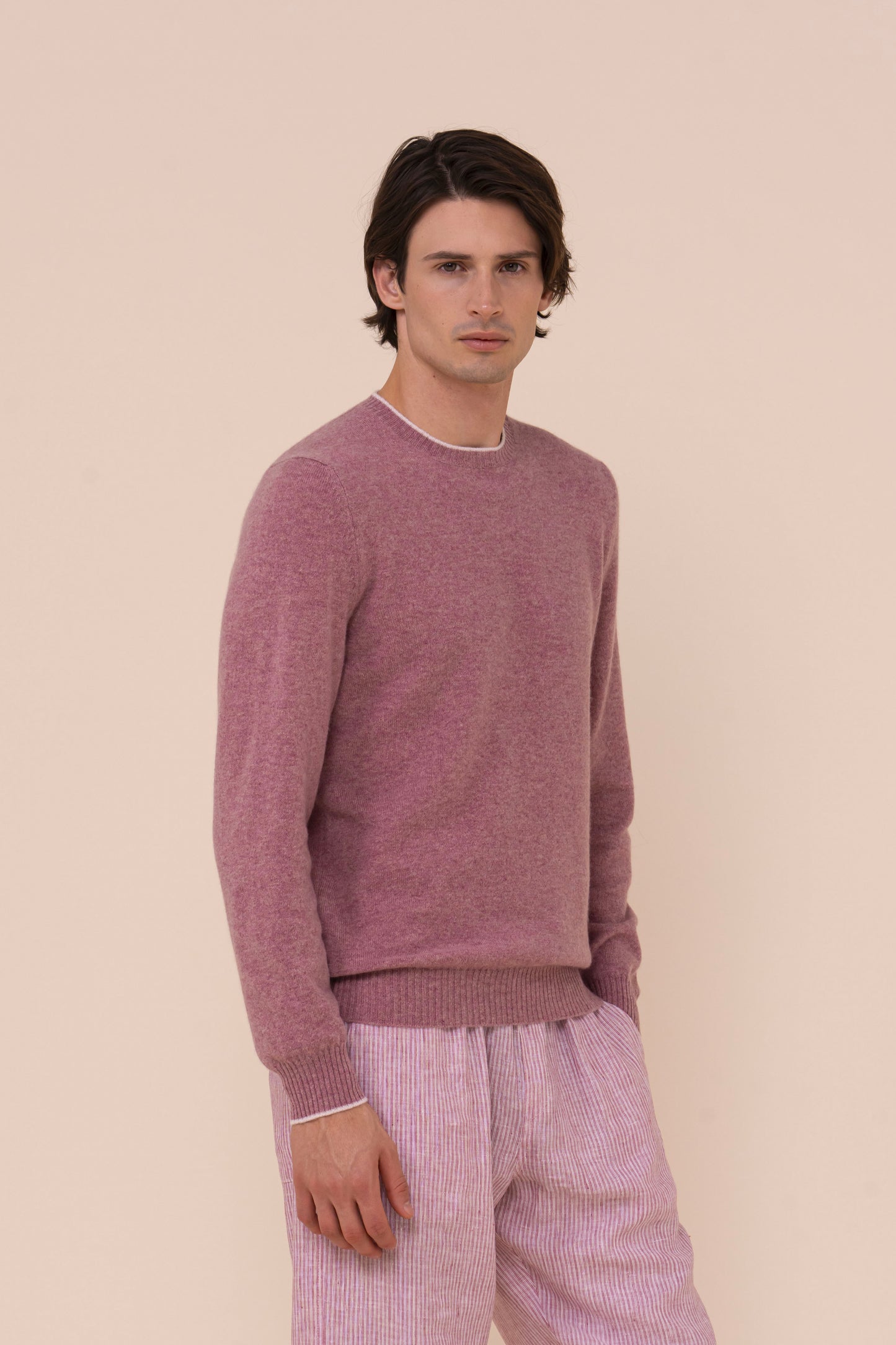 Argentina Persia Cashmere Spring Crewneck - Bicolor - DENIM