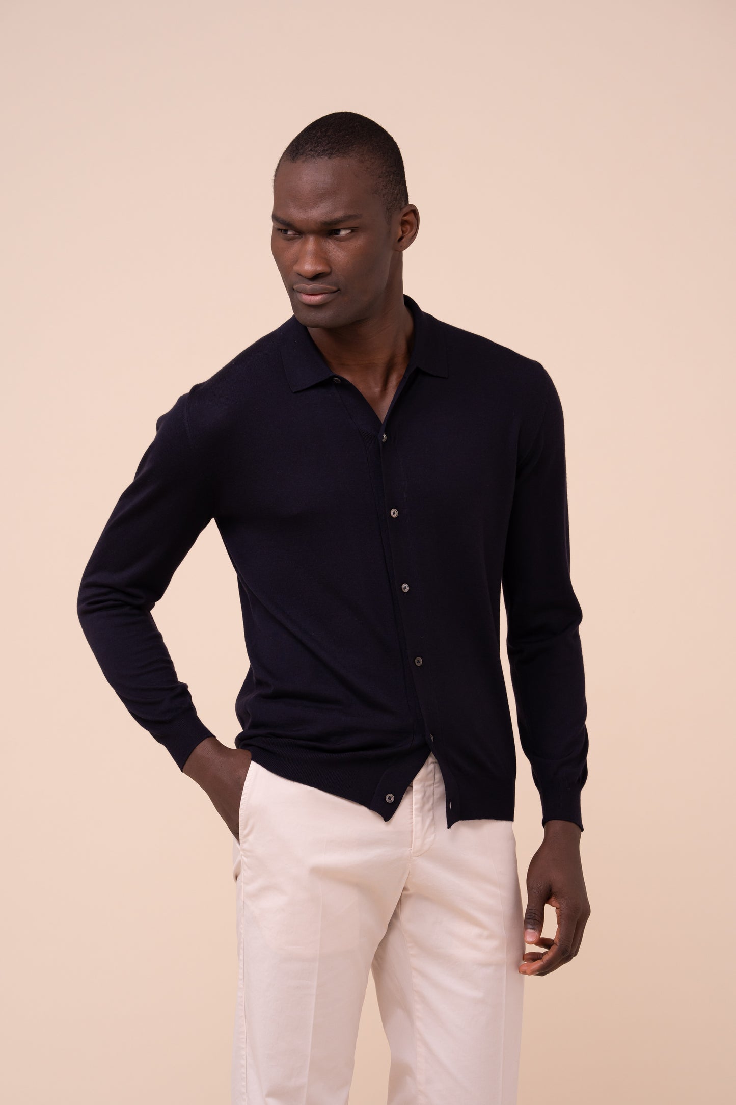 Camicia in maglia in lana 140 - MIDNIGHTBLUE