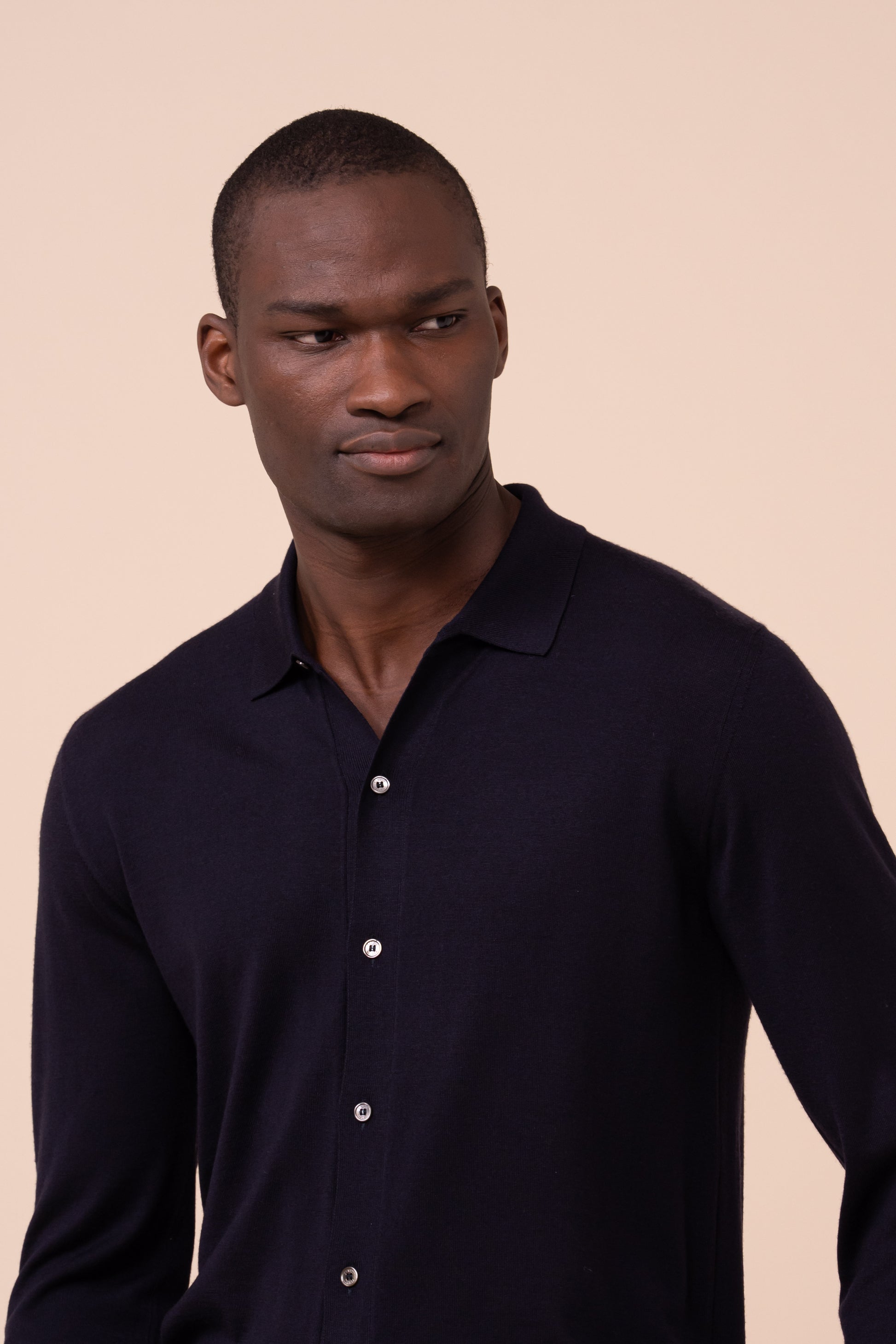 Camicia in maglia in lana 140 - MIDNIGHTBLUE