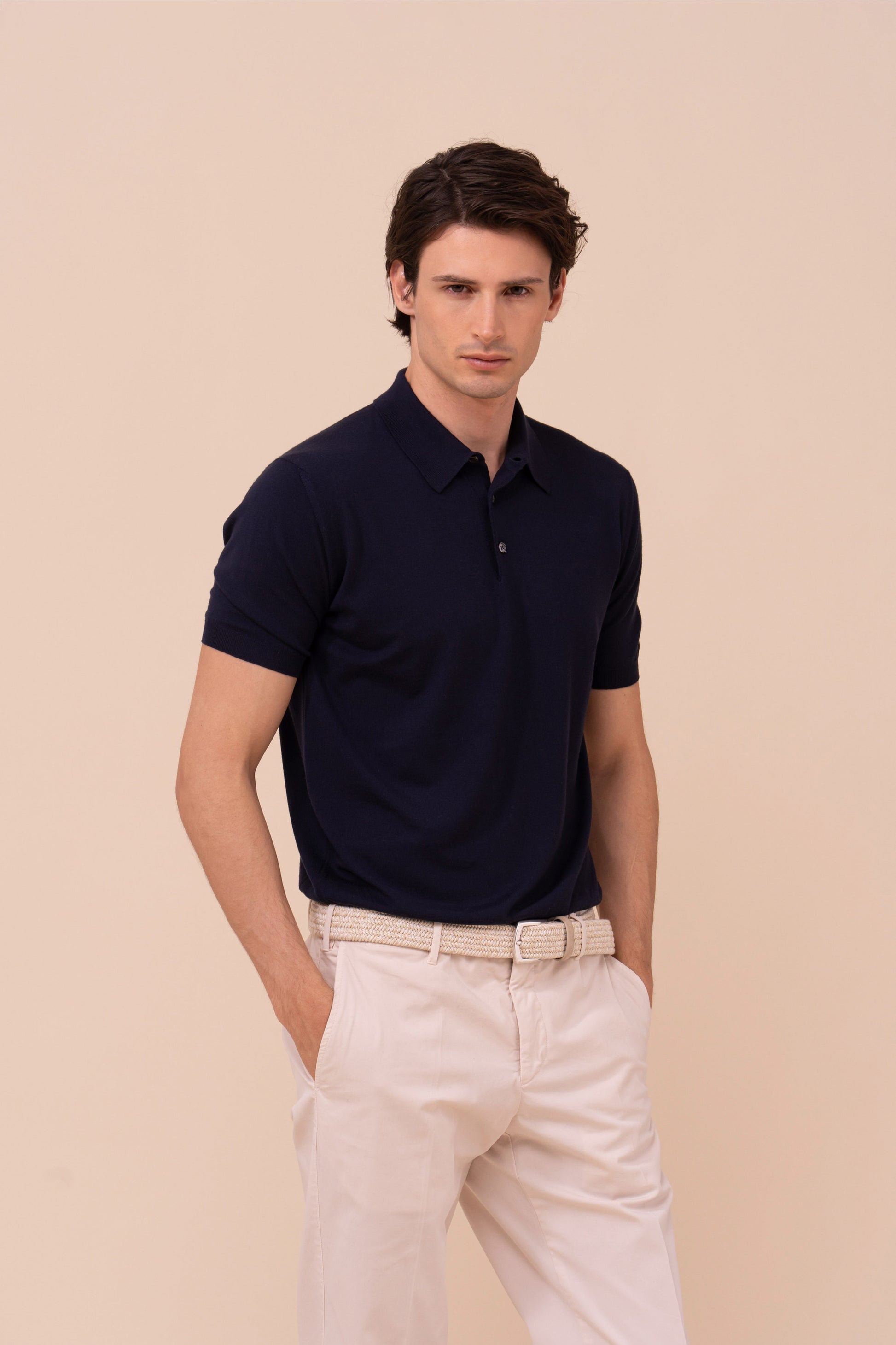 Sportman Helium Wool Knit Polo - MIDNIGHTBLUE