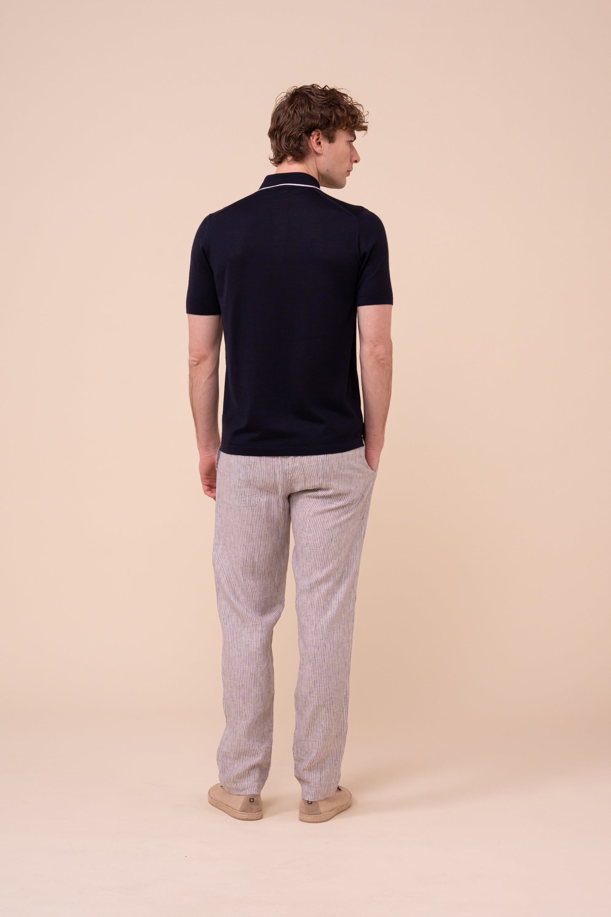 Successo Cashmere and Silk Knit Polo - MIDNIGHTBLUE
