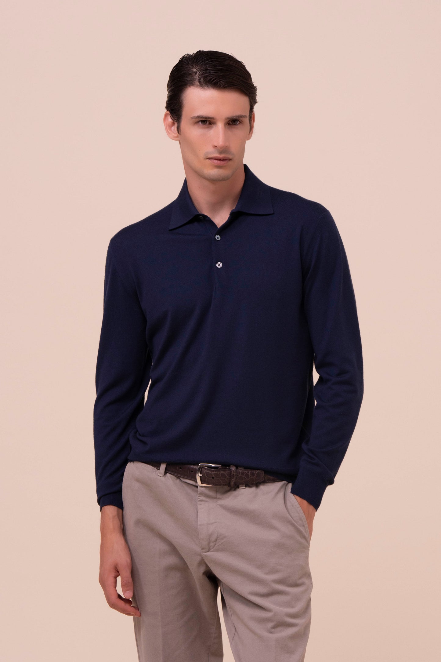 Sport polo in lana Helium - MIDNIGHTBLUE