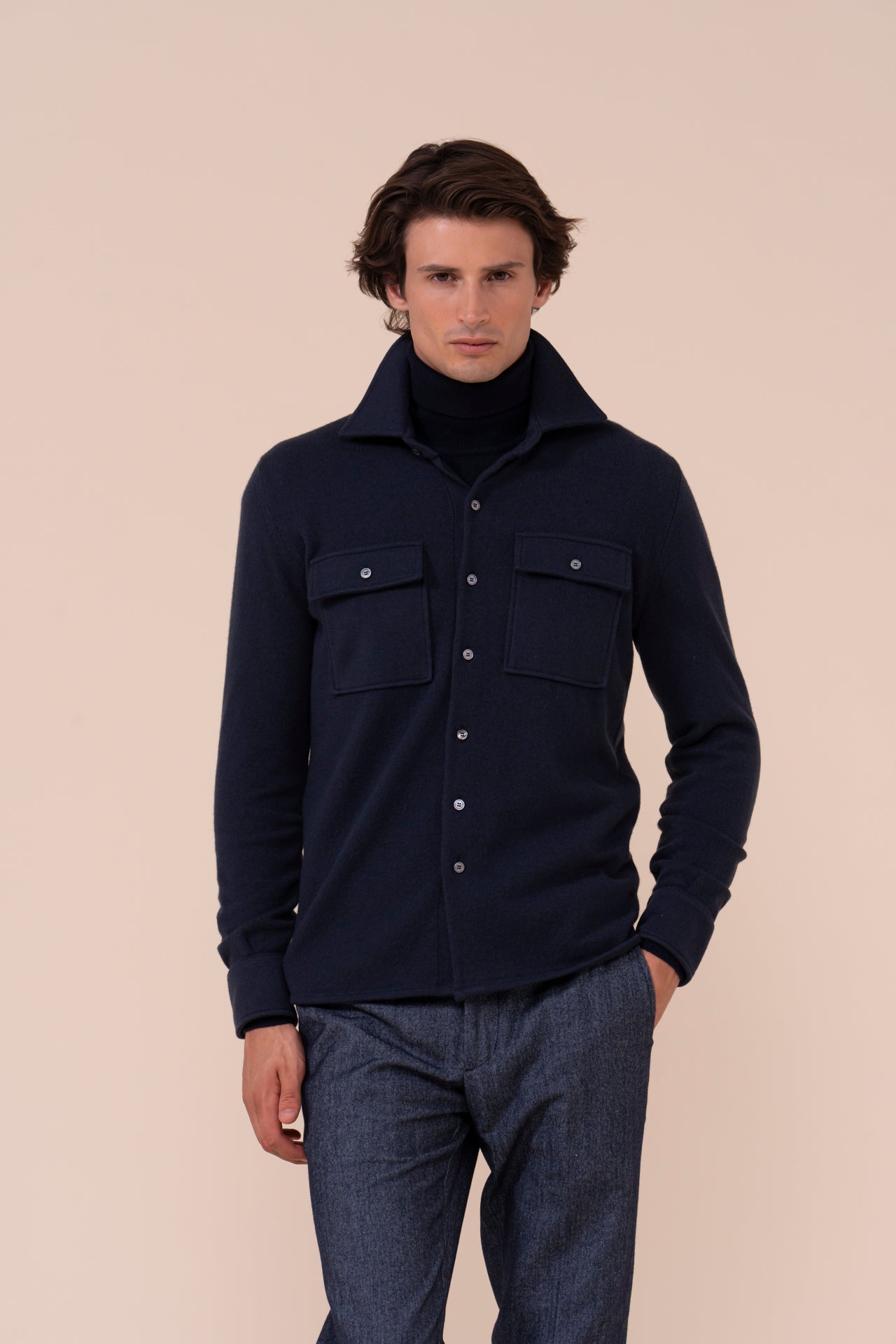 Corviglia Cashmere Overshirt - STORM