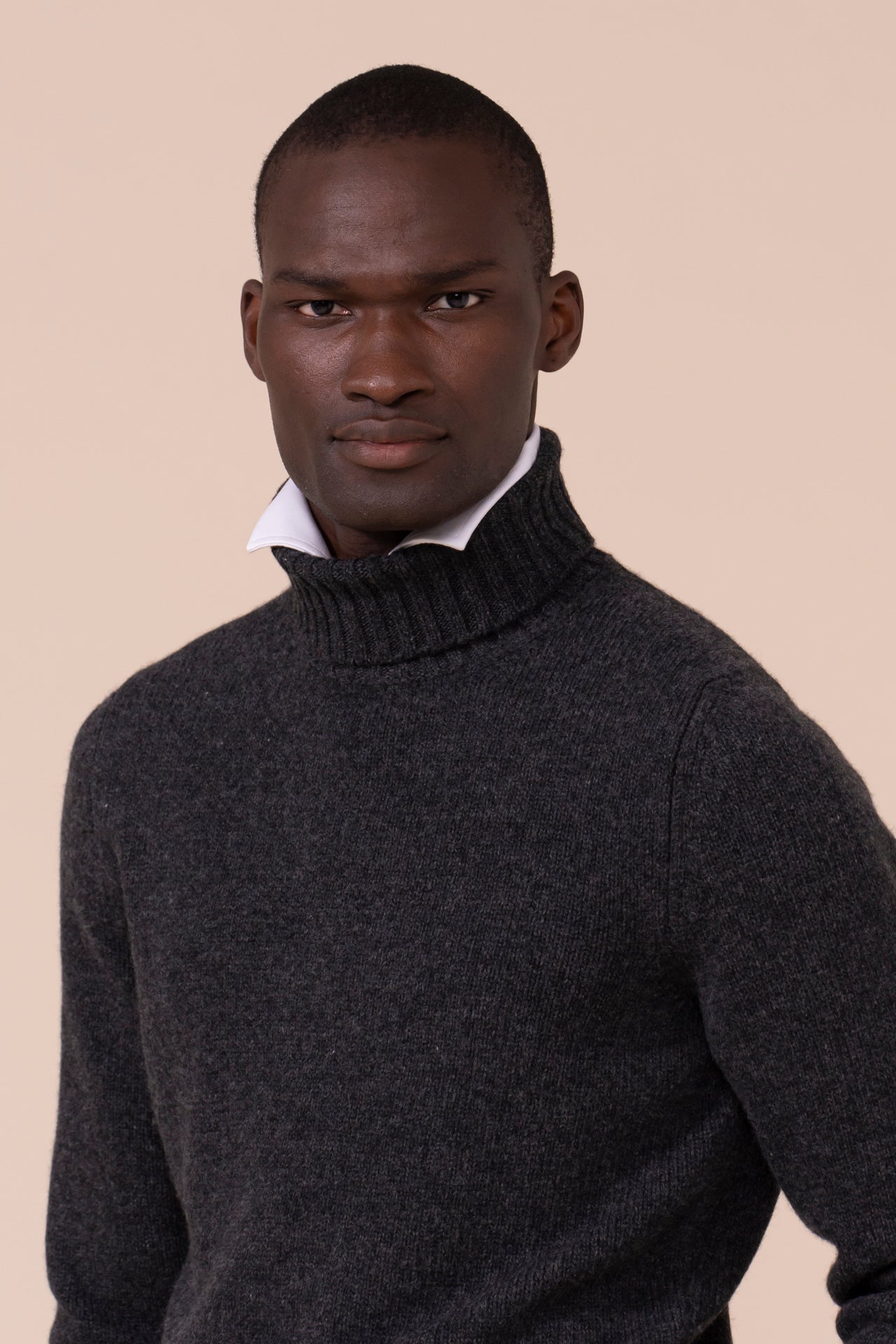 Oslo Wool and Cashmere Turtleneck - ANTHRACITE