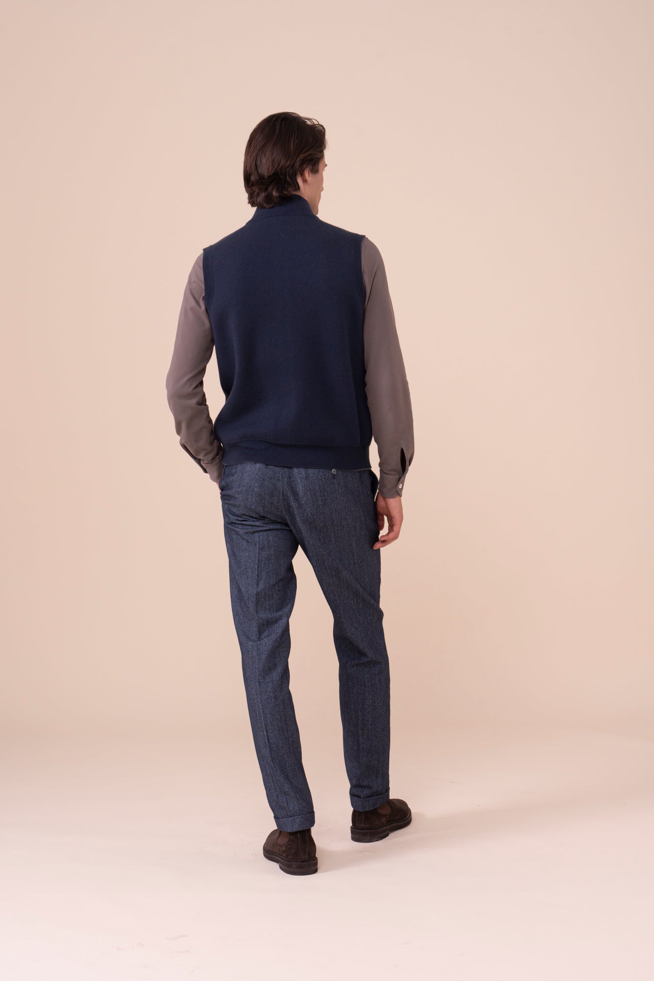 Stan Cashmere Sleveless Vest - STORM