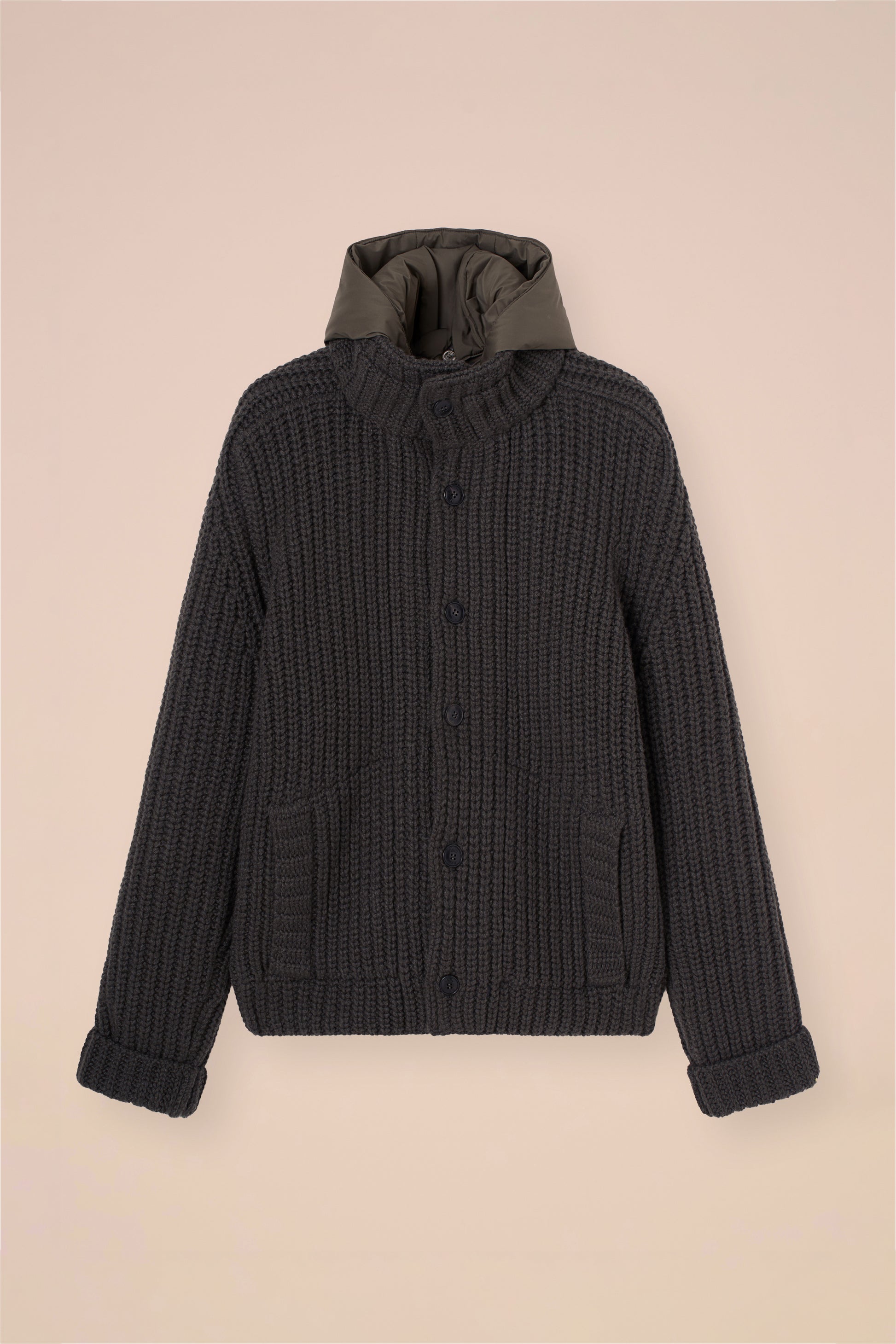 Davos bomber in cashmere  - DARKOLIVEGREEN