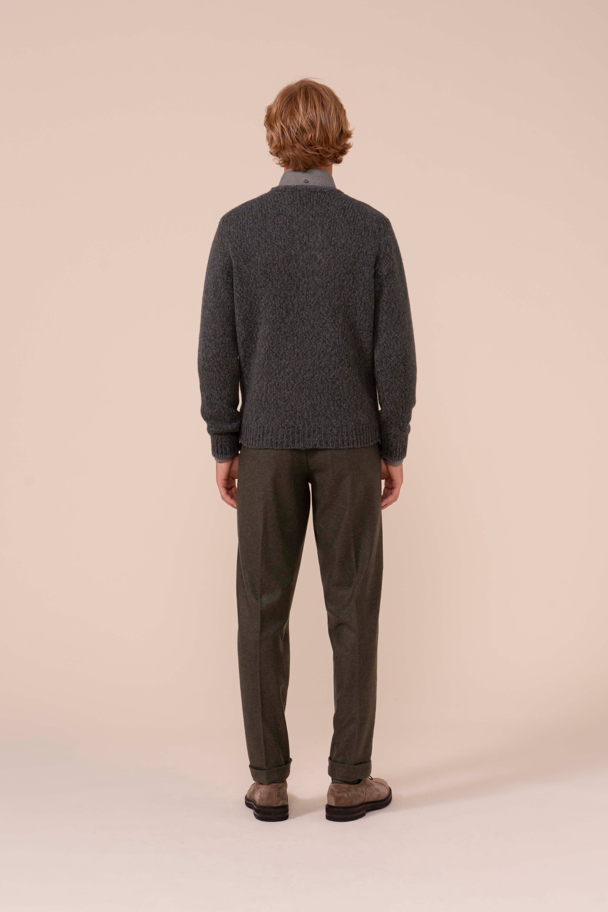 Argentina Baby Alpaca and Wool Crewneck - Bicolor - TEAL