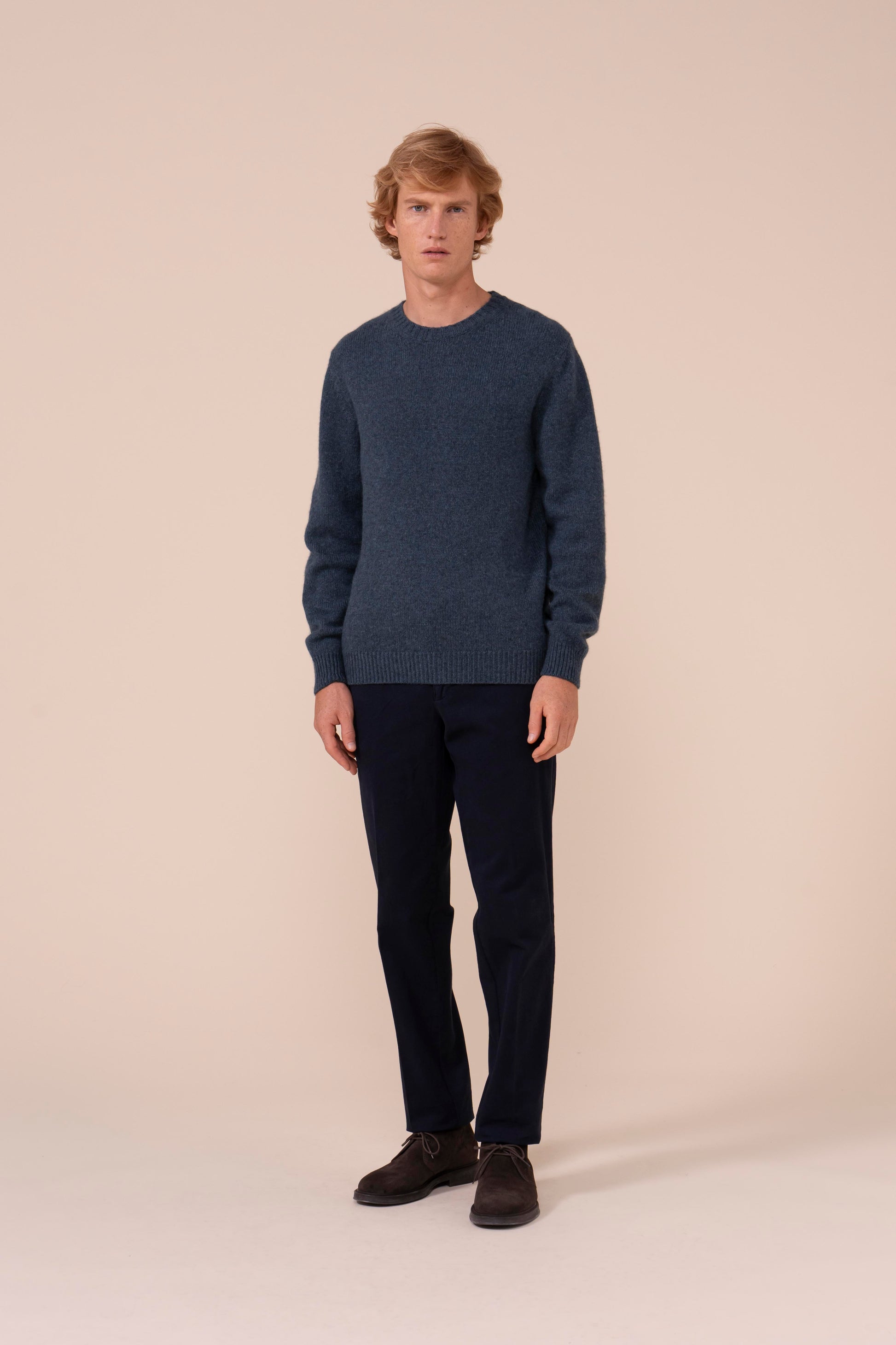 Argentina Twist Cashmere Crewneck - PETROLEUM