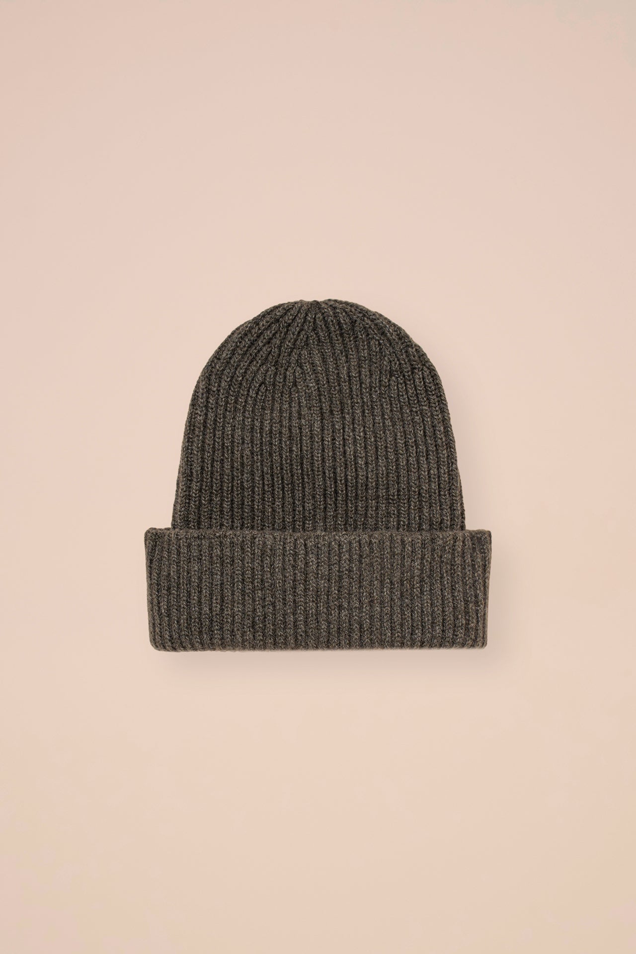 Norge Cashmere Knit Beanie - OLIVEGREENMELANGE