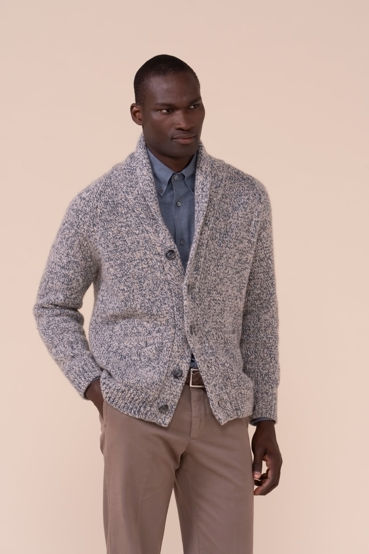 Stanley Scotland Cashmere Buttoned Cardigan - PETROLEUM