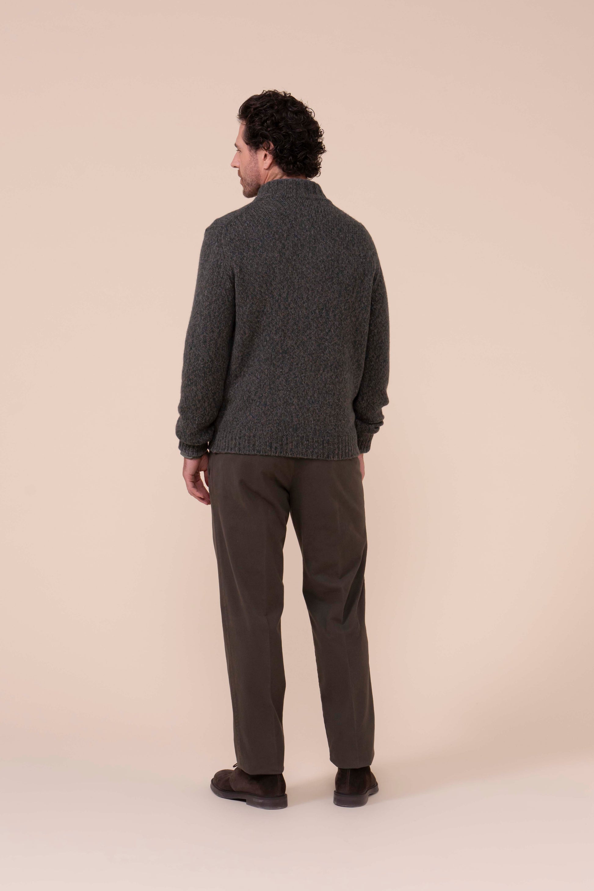 Favonio Baby Alpaca Full-zip Sweater - Bicolor - TEAL