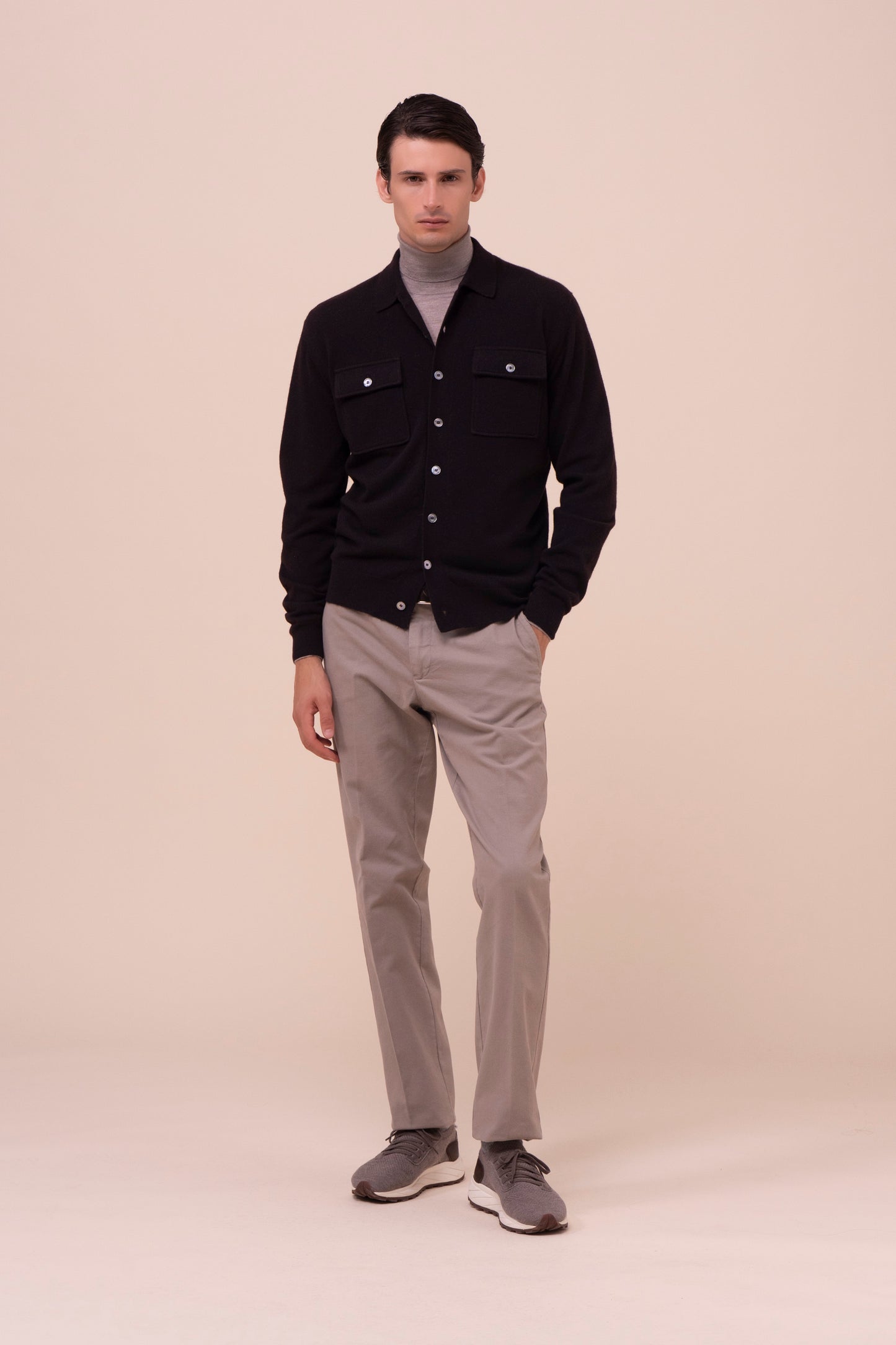 Logan Cashmere Shirt - DARKCHOCOLATE