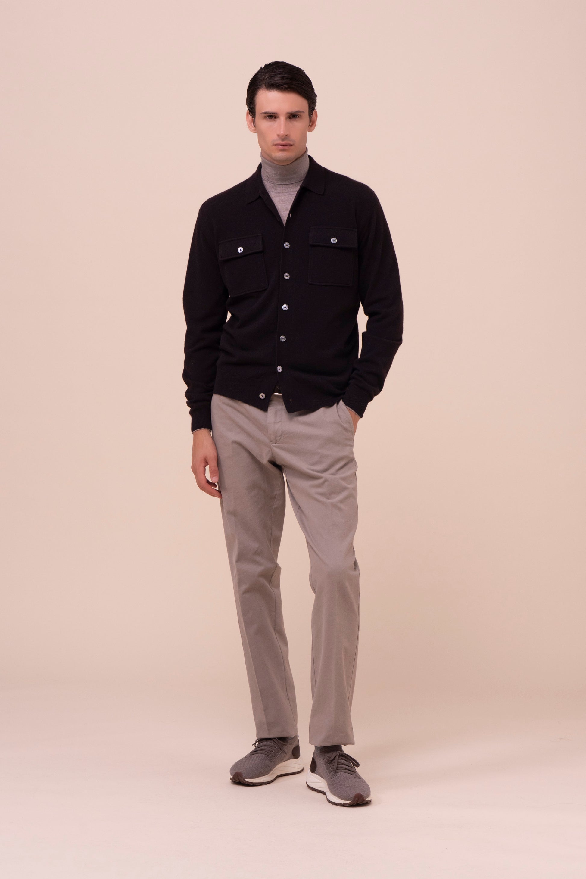 Logan Cashmere Shirt - DARKCHOCOLATE