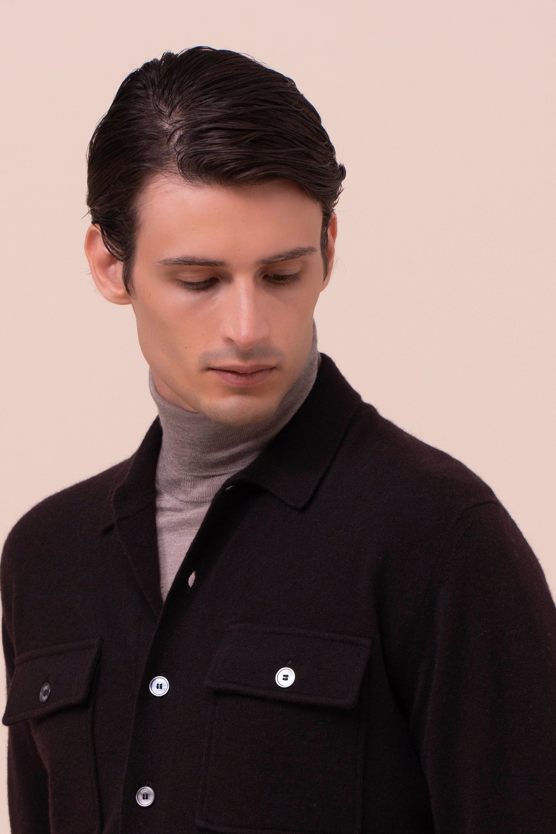 Logan Cashmere Shirt - DARKCHOCOLATE