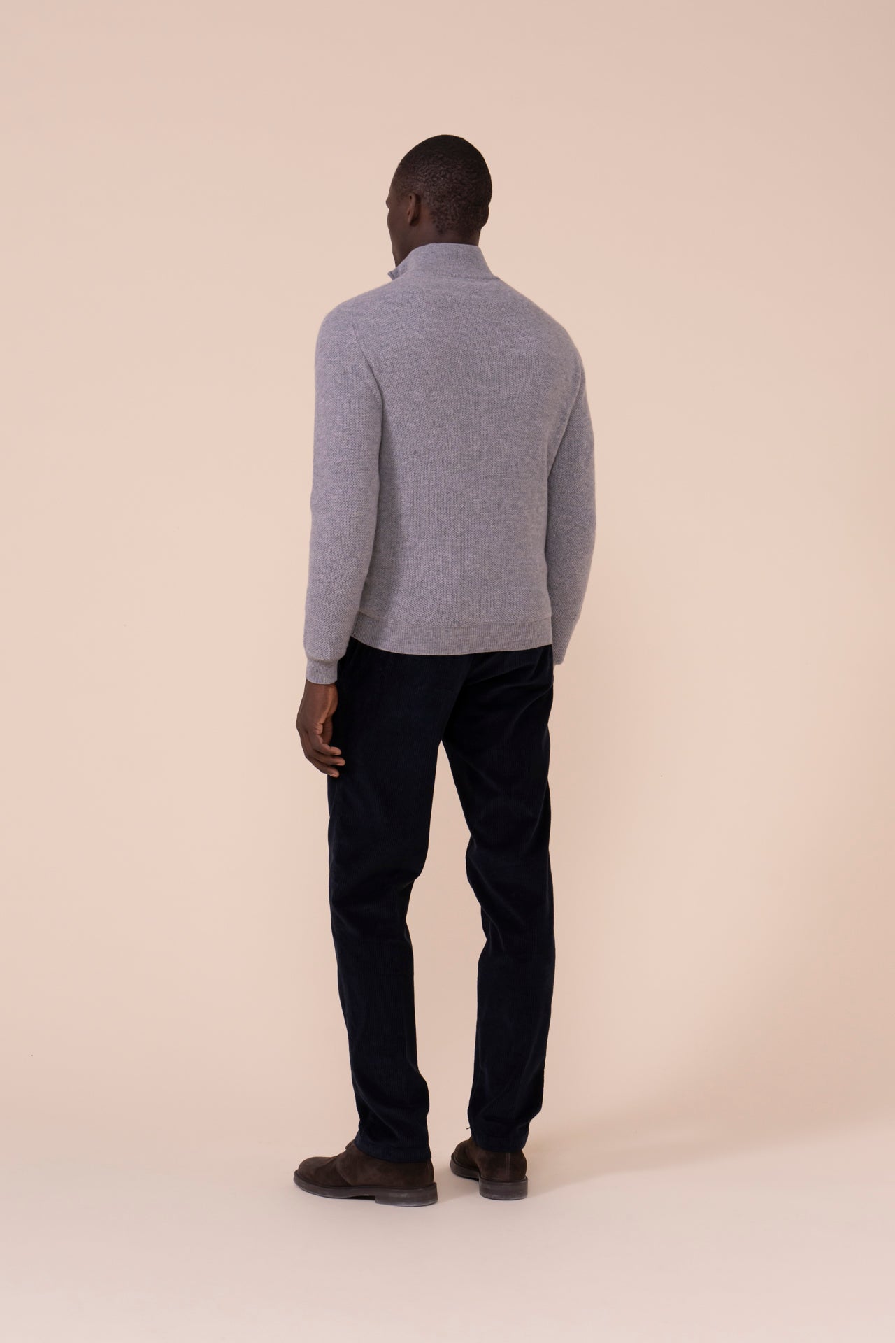 Ape maglia in cashmere a mezza zip - GRAY