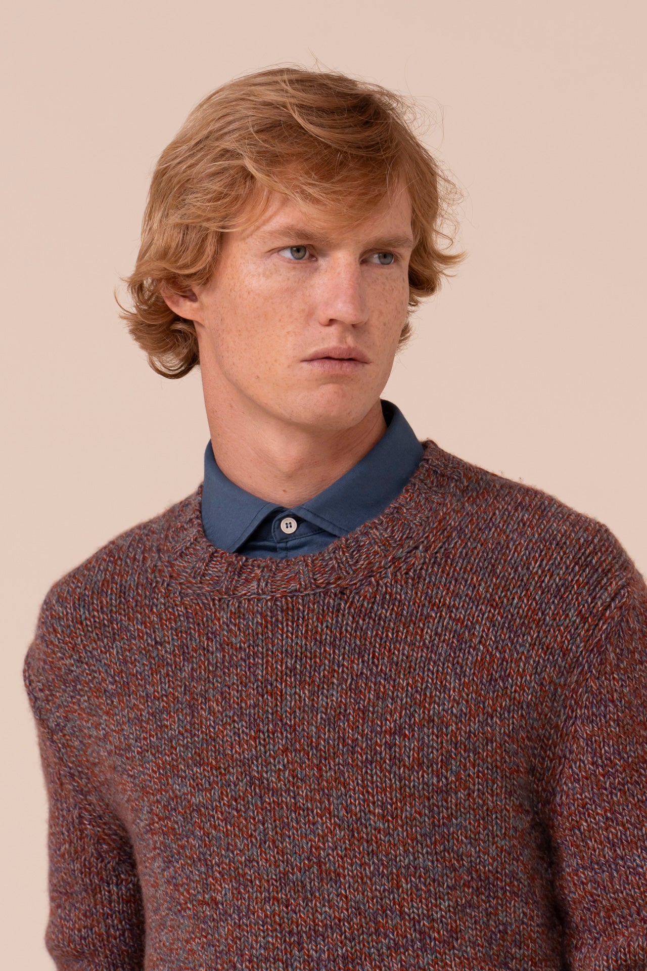 Argentina Cashmere Seven Colors Crewneck - MERLOT