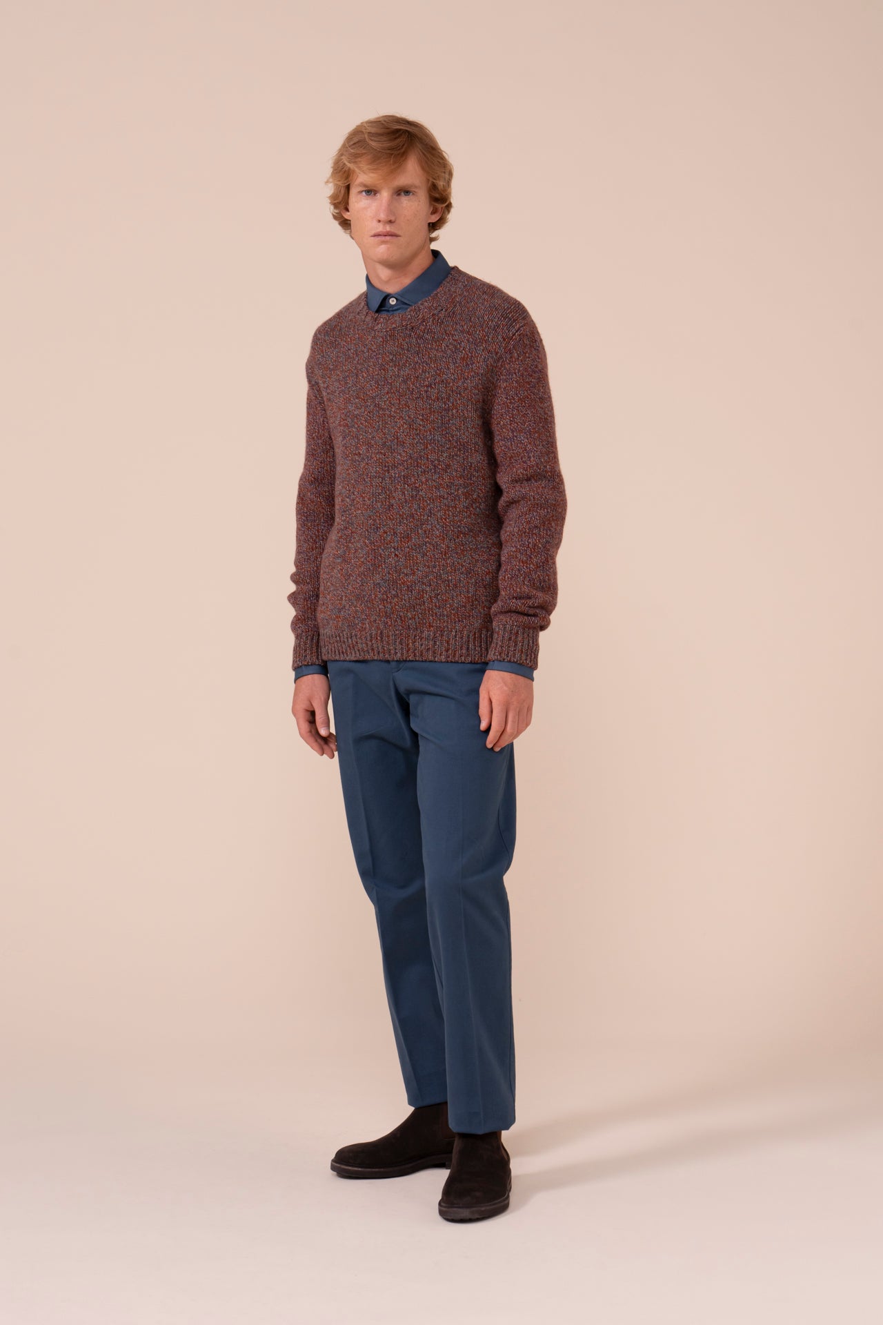 Argentina Cashmere Seven Colors Crewneck - MERLOT