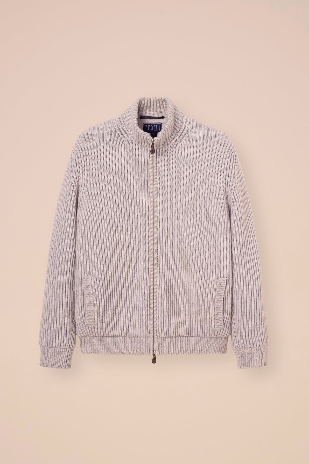 Andrea Cashmere Vanisé Zipped Bomber - LIGHTGRAY