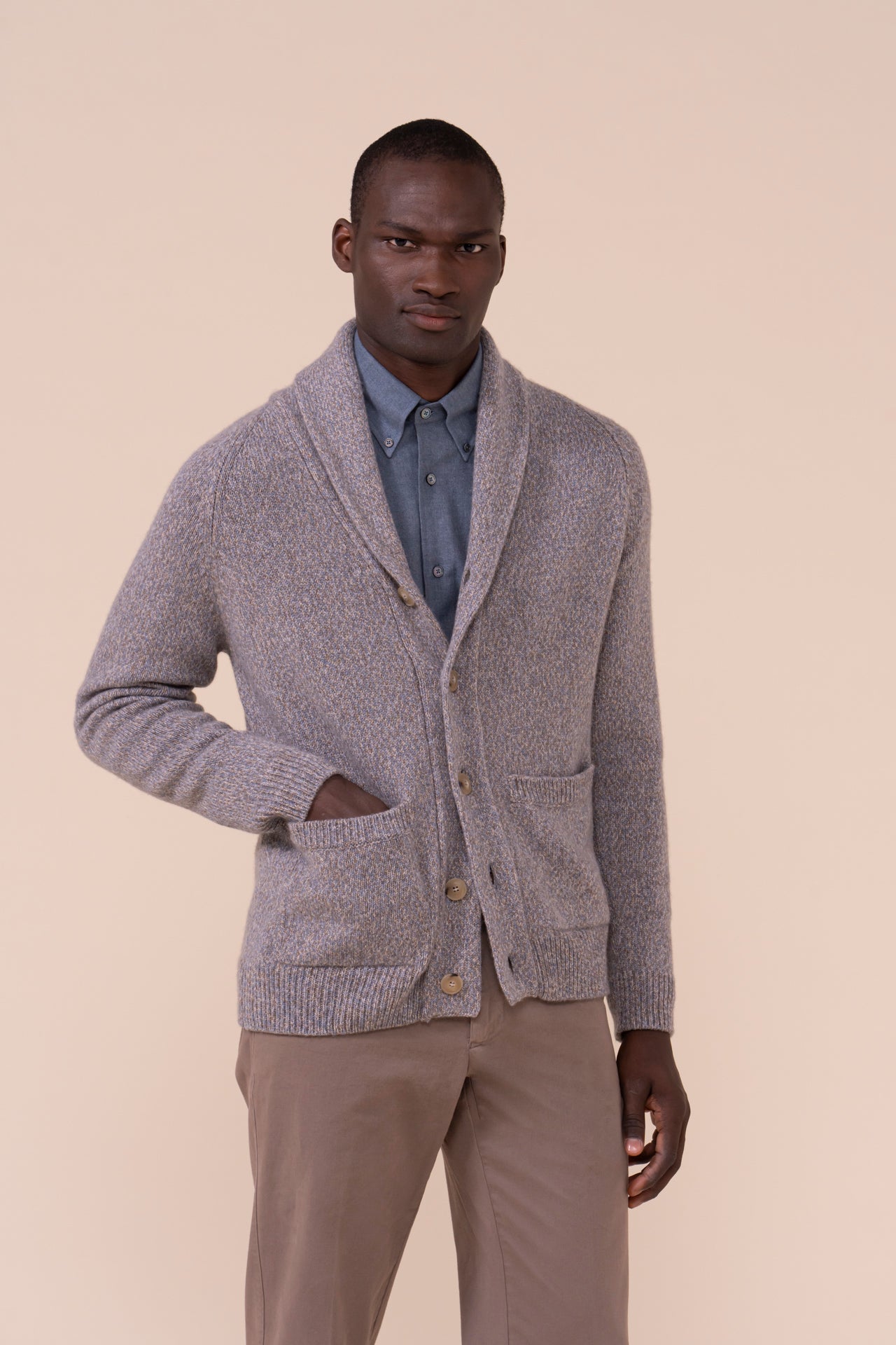 Baita Marl Cashmere Buttoned Cardigan - WAVE