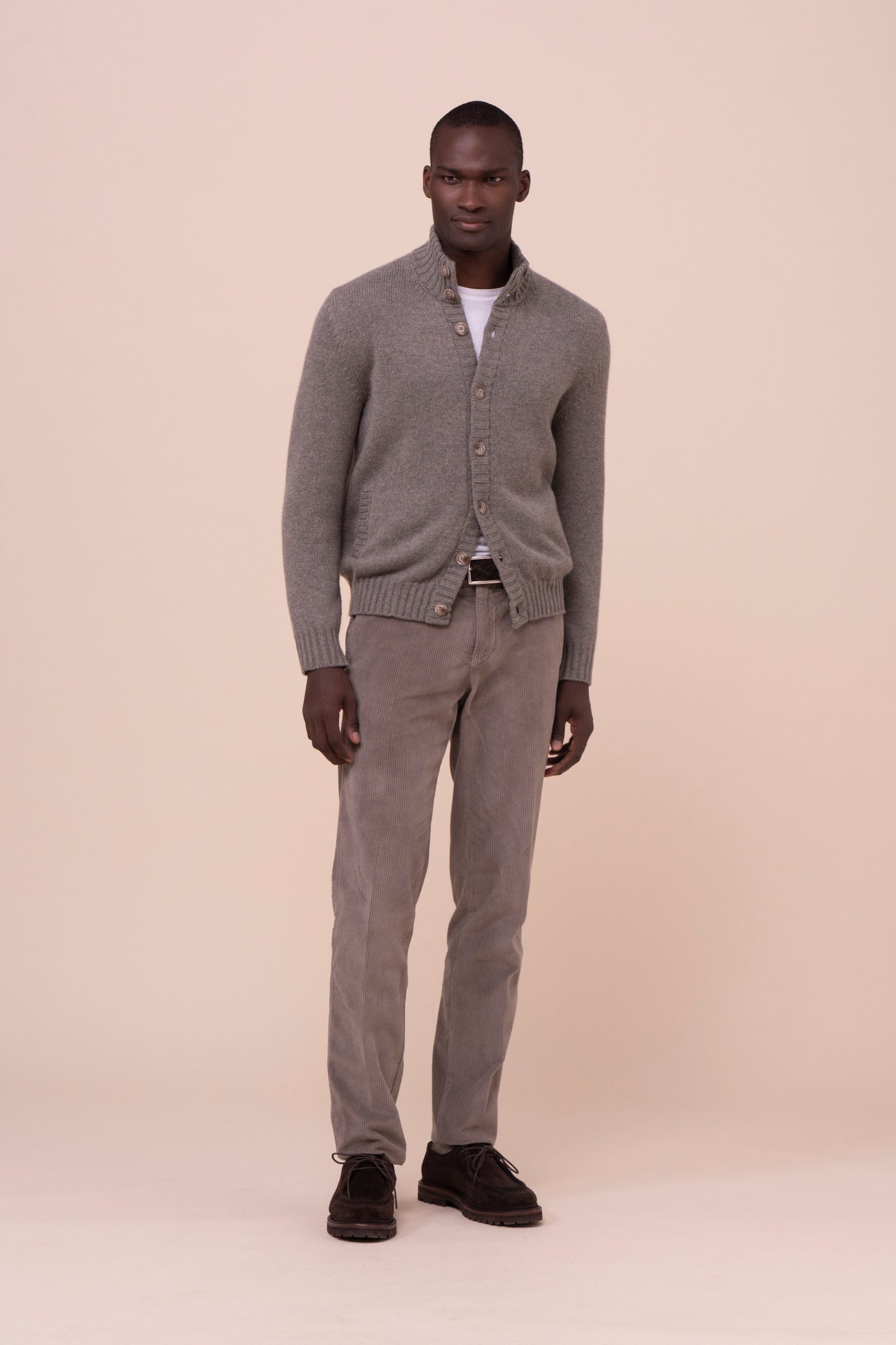 Favonius 428 cardigan in cashmere con bottoni - SAGEGREEN