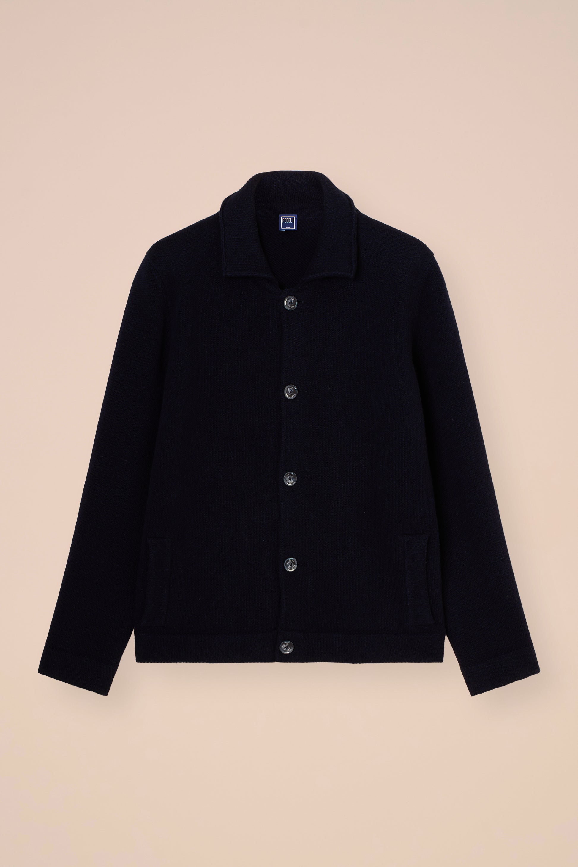 Gordon giacca in lana e cashmere con colletto - MIDNIGHTBLUE