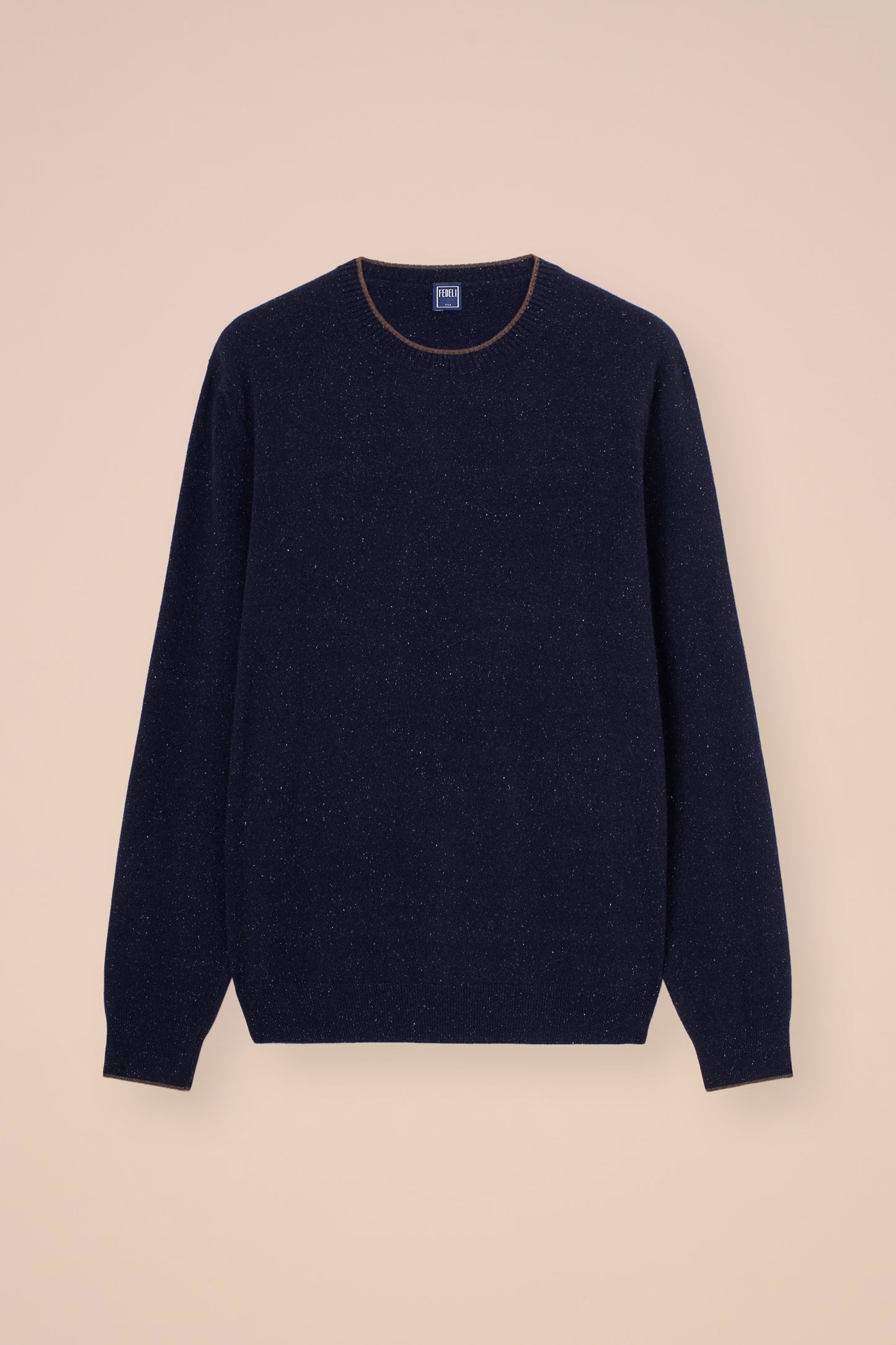 Argentina maglia girocollo in Donegal - Bicolore - MIDNIGHTBLUE