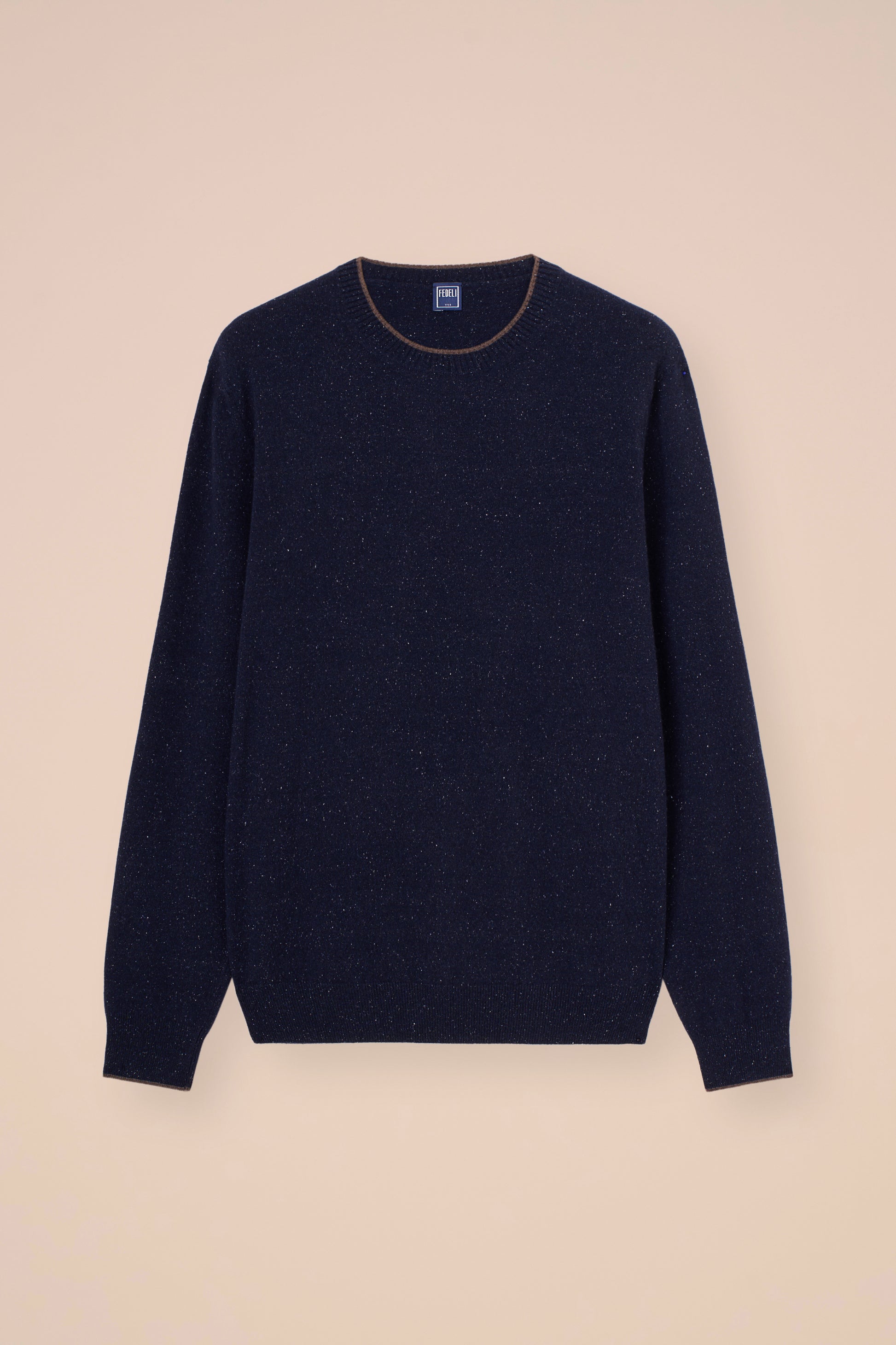 Argentina maglia girocollo in Donegal - Bicolore - MIDNIGHTBLUE