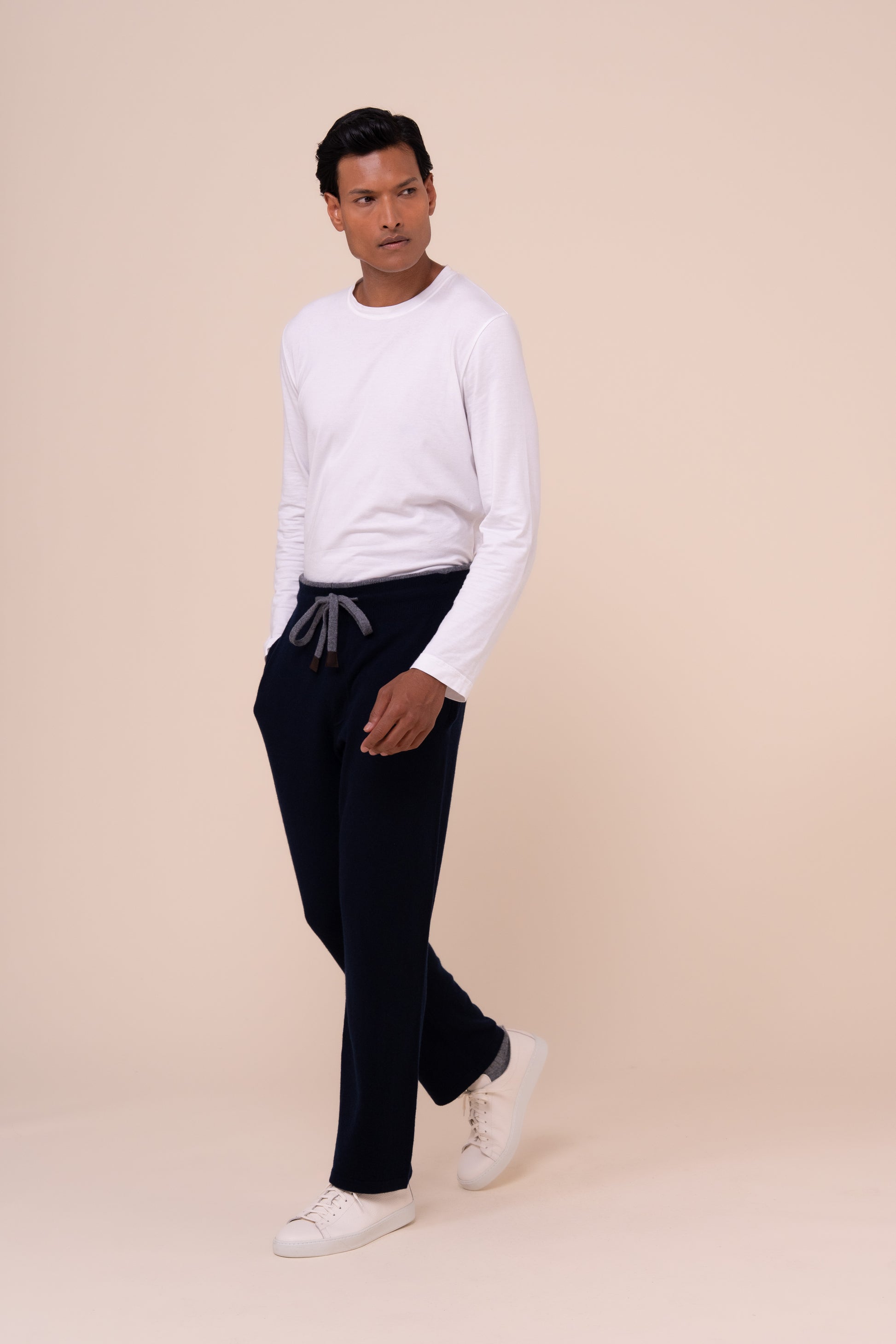 Davis pantaloni in maglia di cashmere - MIDNIGHTBLUE