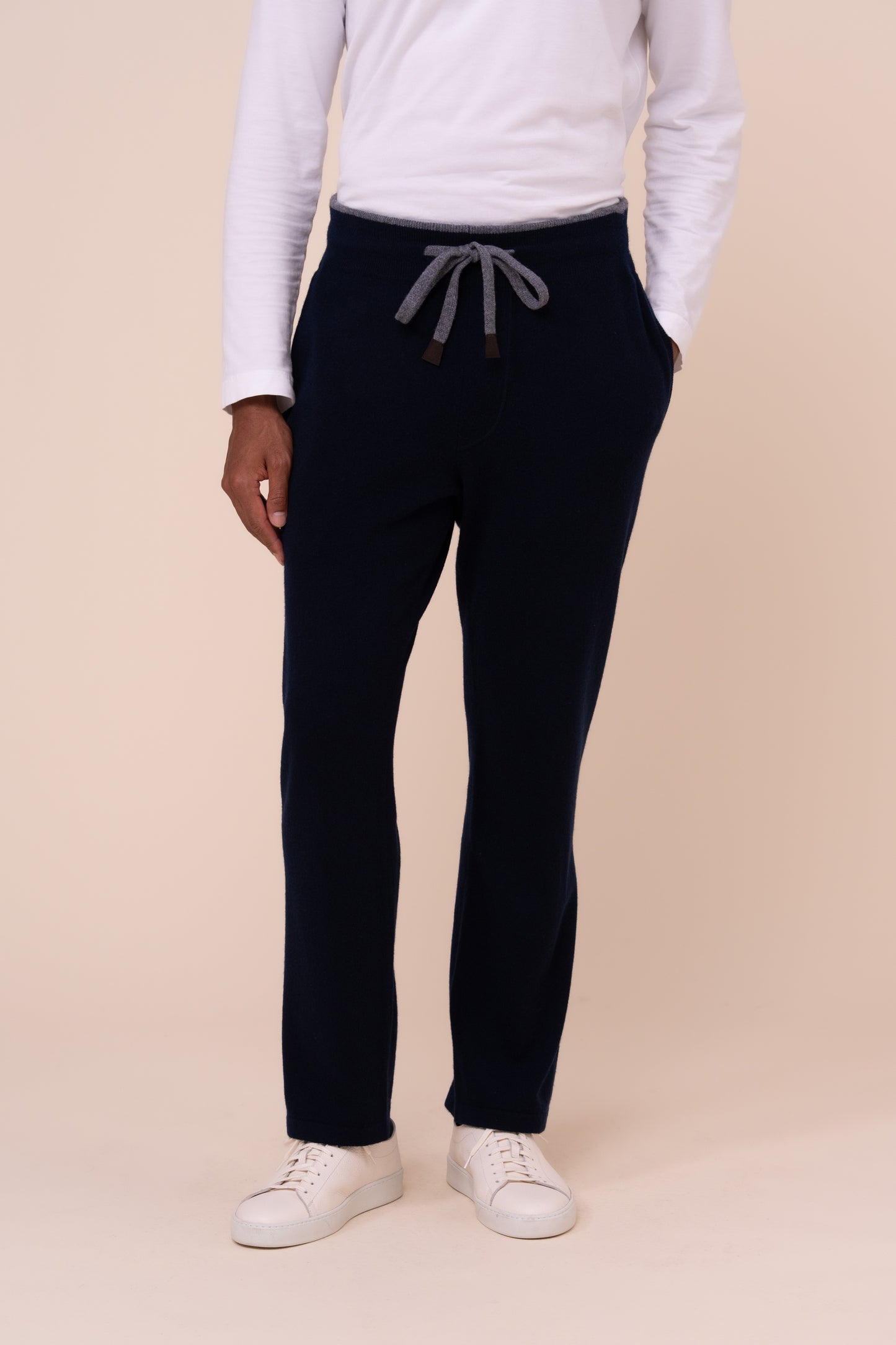 Davis pantaloni in maglia di cashmere - MIDNIGHTBLUE