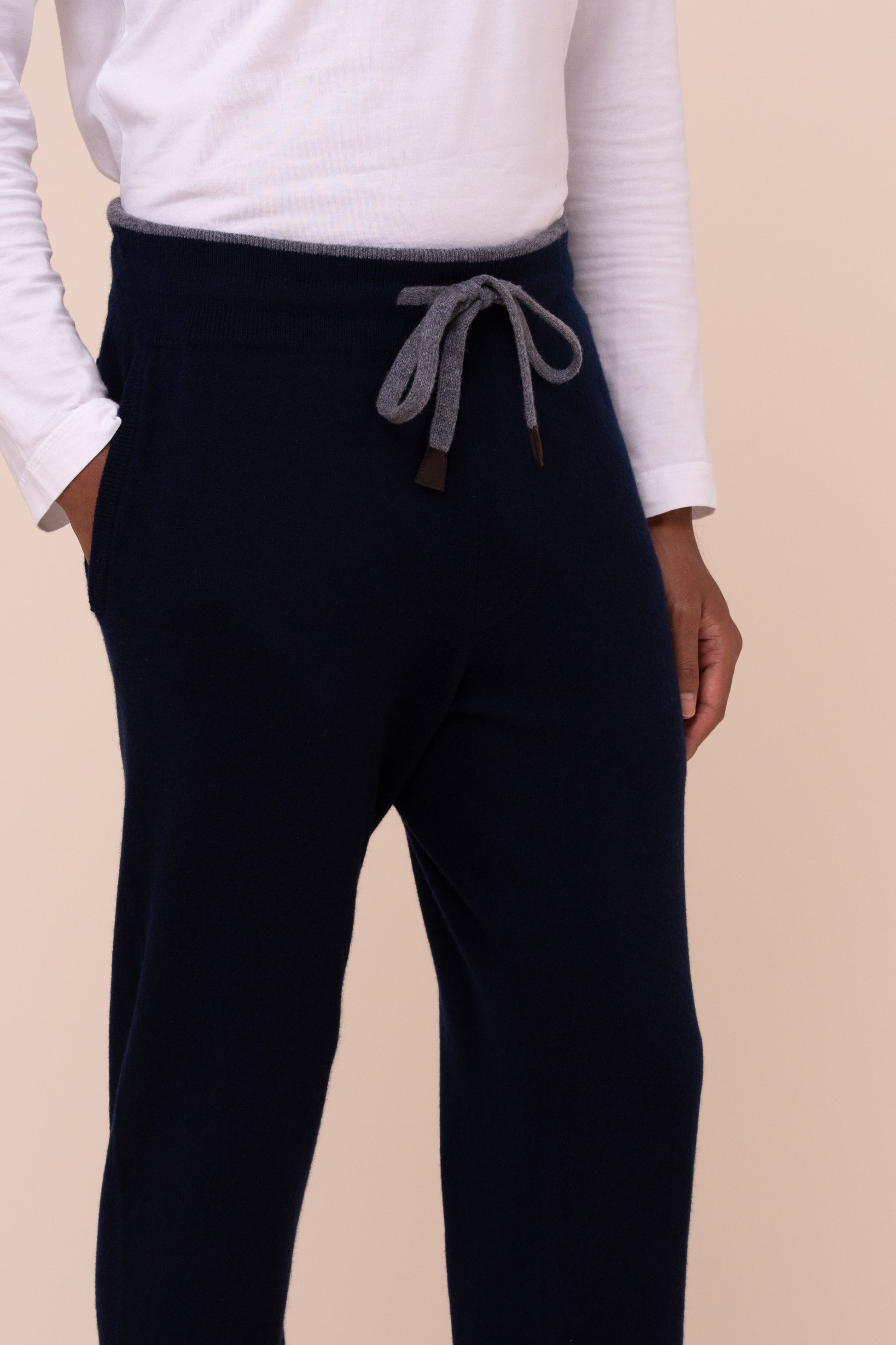 Davis pantaloni in maglia di cashmere - MIDNIGHTBLUE