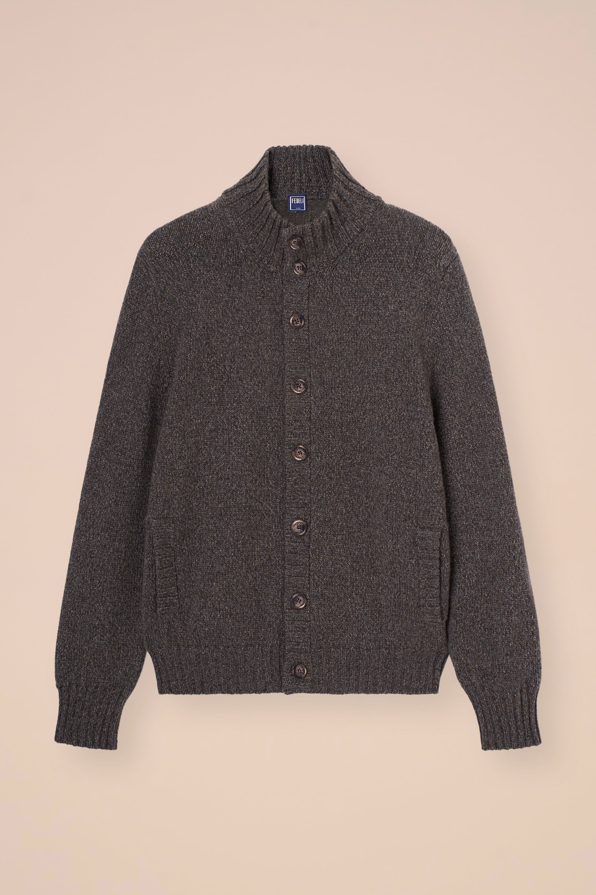 Favonius 428 cardigan in cashmere mix - CHOCOLATE