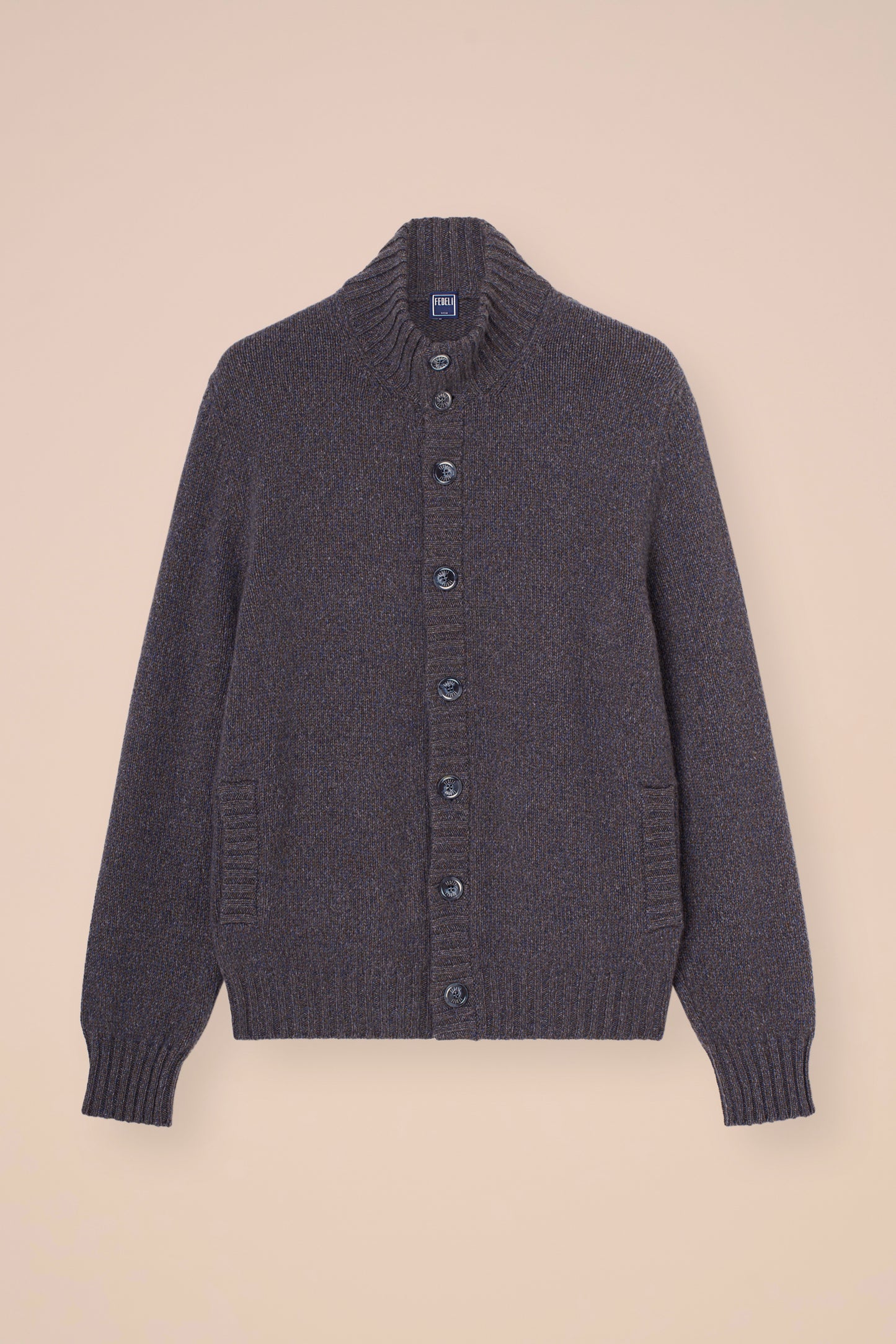 Favonius 428 cardigan in cashmere mix - CHOCOLATE
