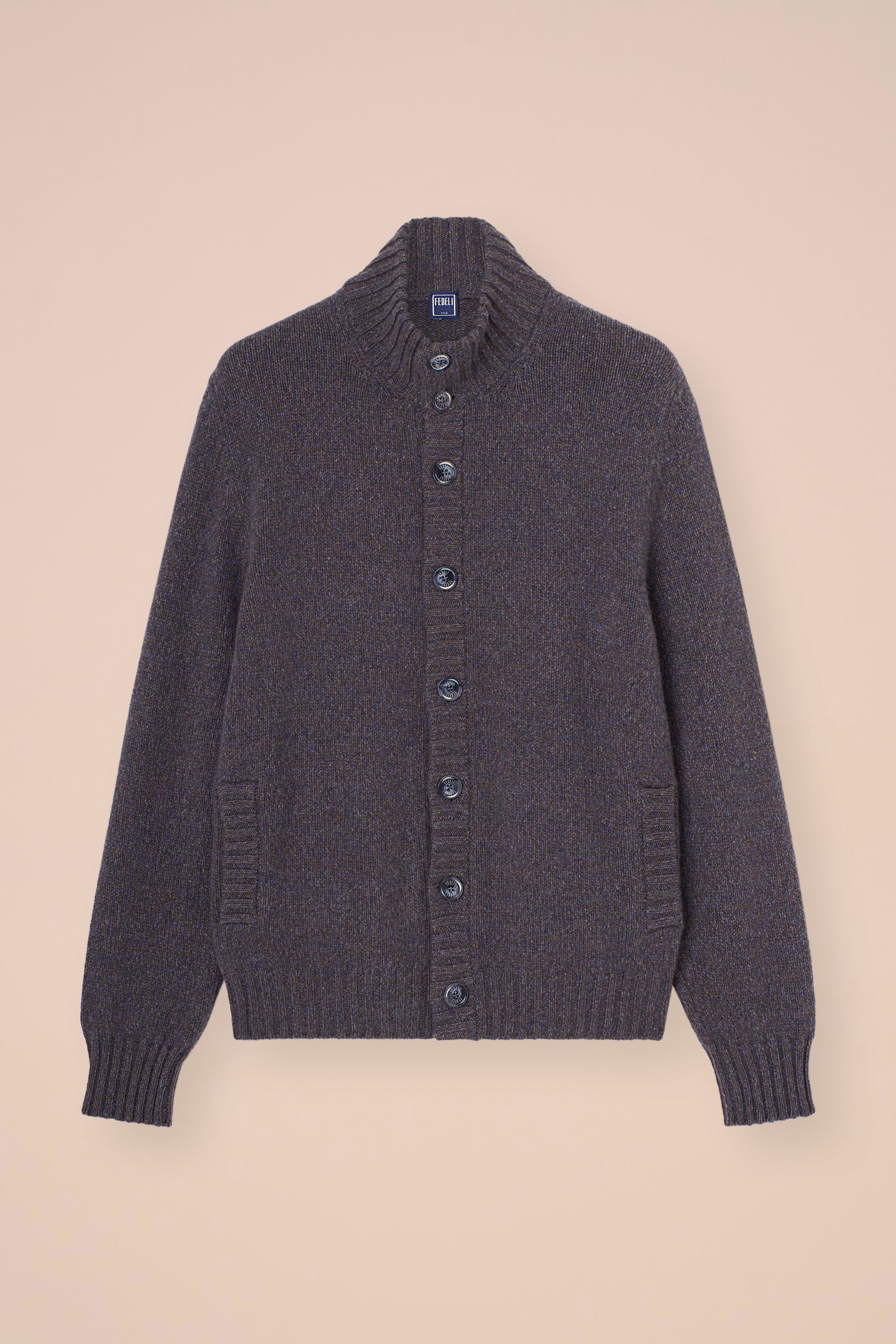 Favonius 428 cardigan in cashmere mix - CHOCOLATE