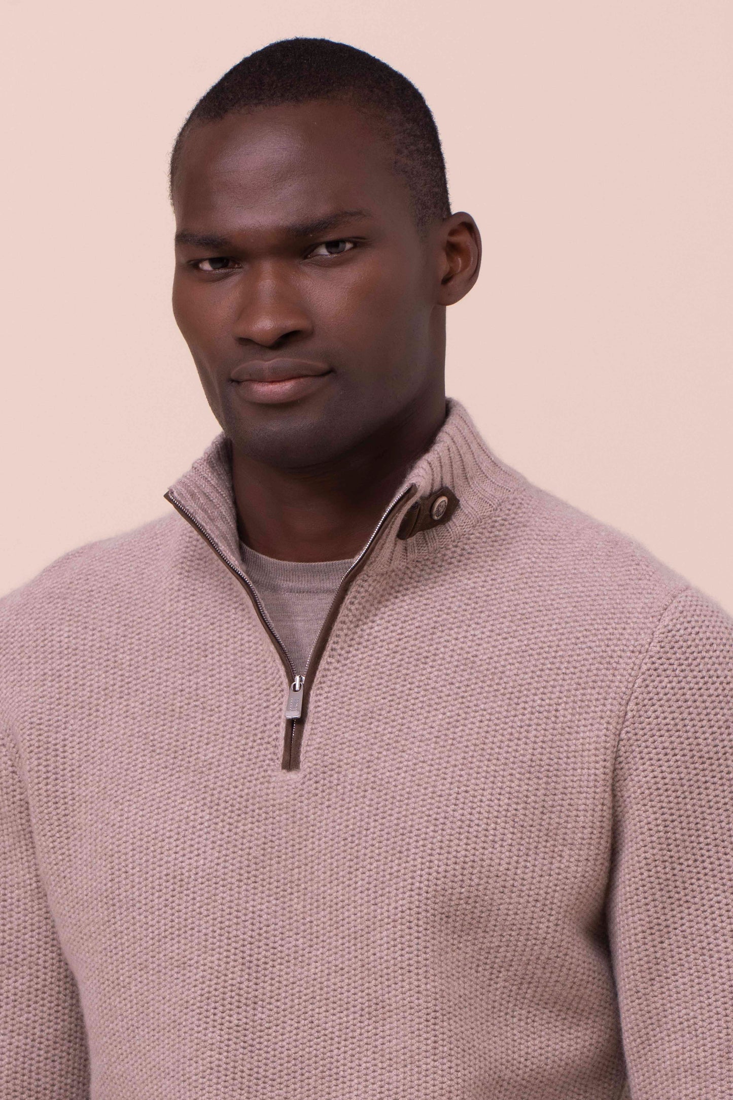 Every Cashmere Half Zip Sweater - DESERTMELANGE