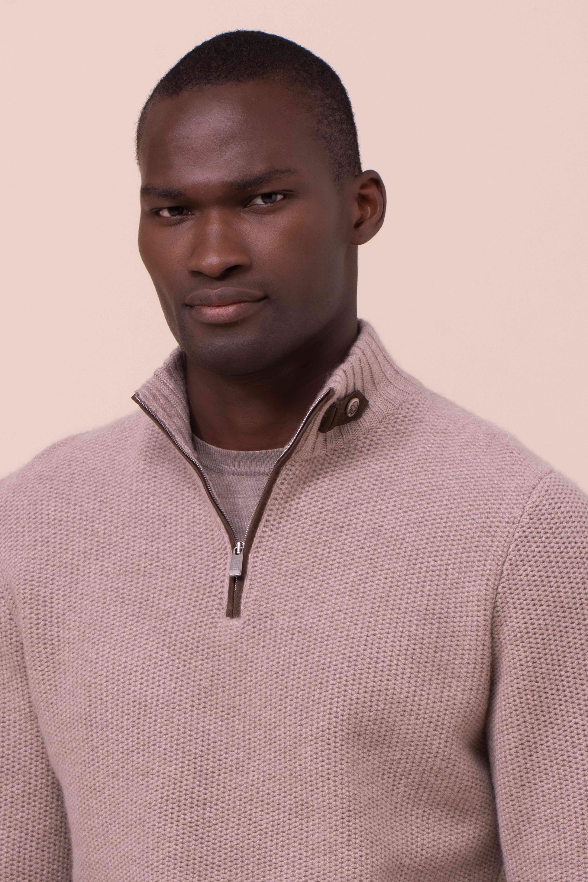 Every Cashmere Half Zip Sweater - DESERTMELANGE